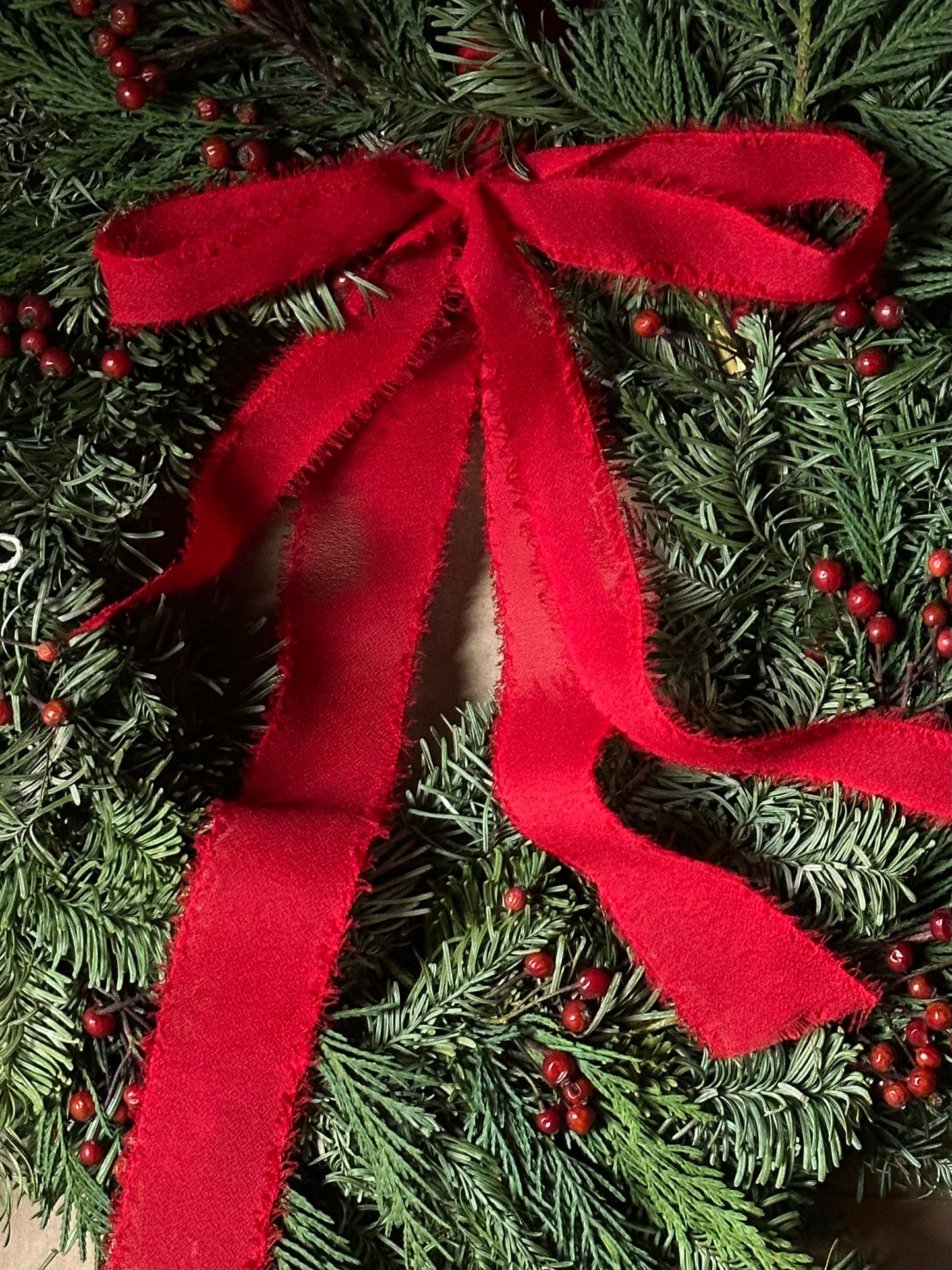 Handmade Winter Garland - Simple Double Bow