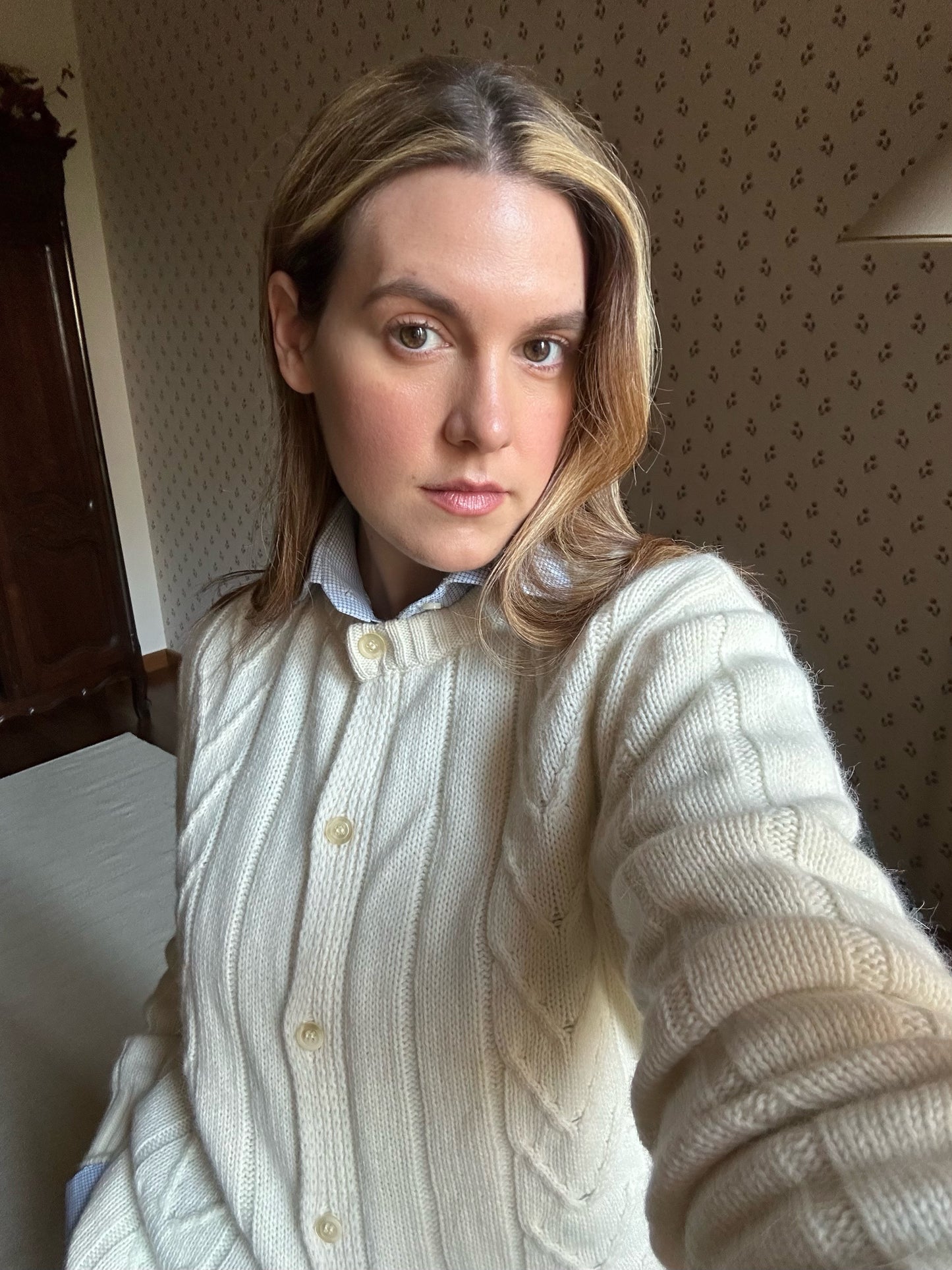 Vintage Wool & Angora Milk White Maxi Cardigan