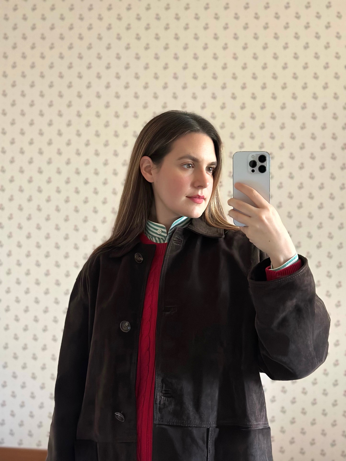 Vintage Chocolate Brown Suede Jacket