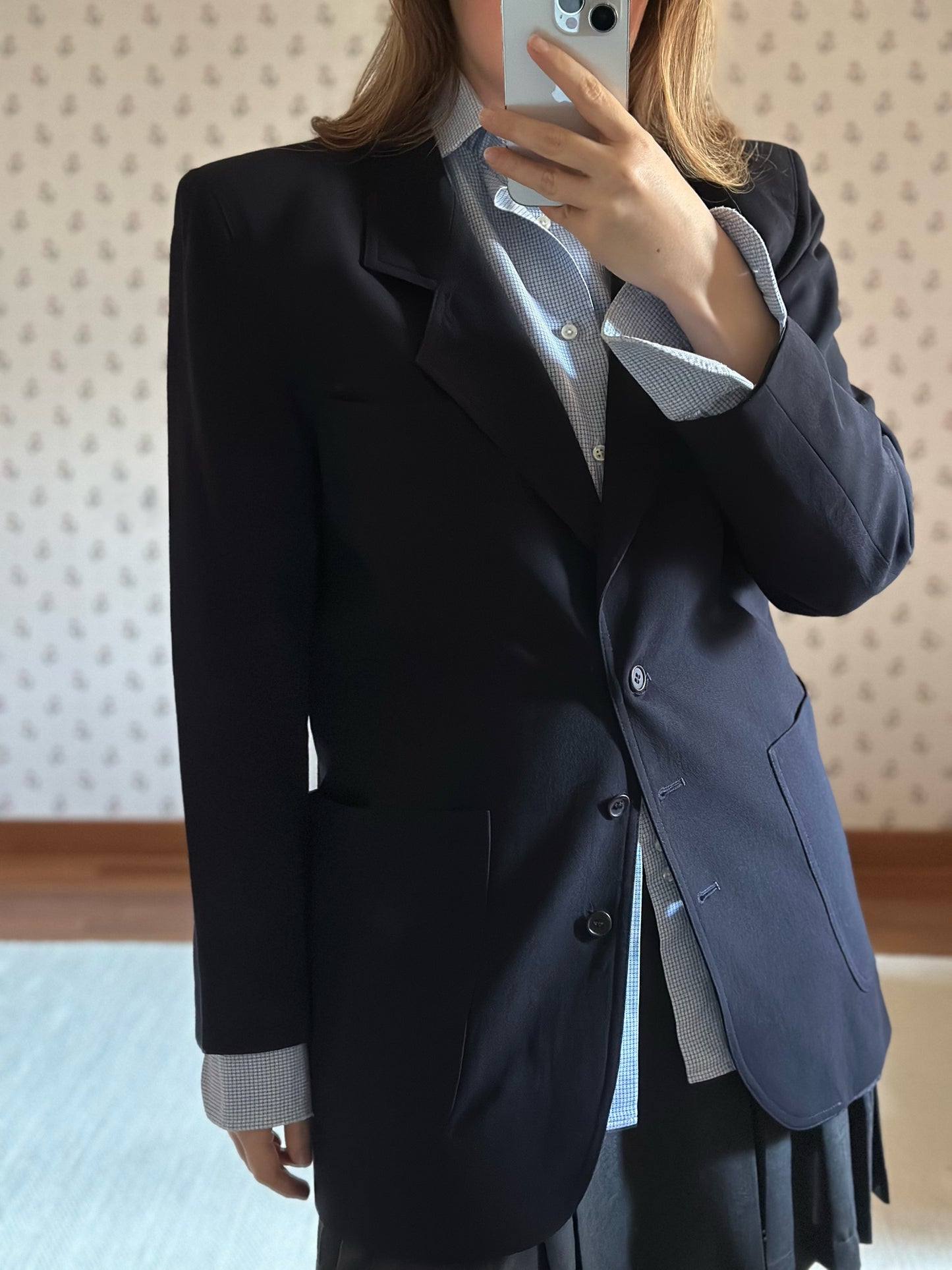 Vintage Blue Wool Blazer