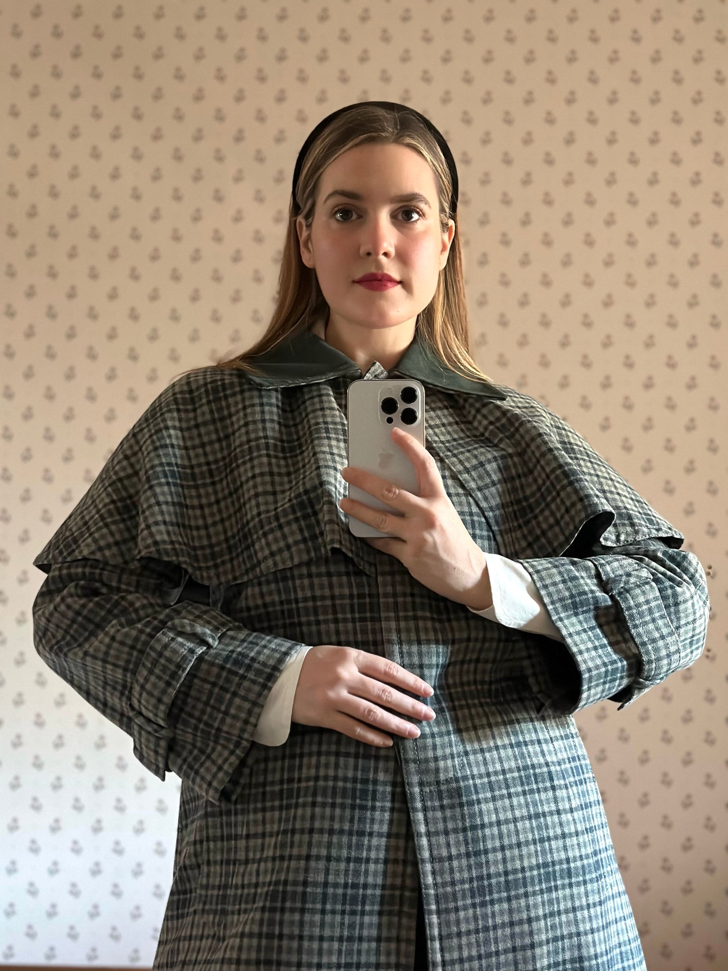 Green Tartan Cape Coat