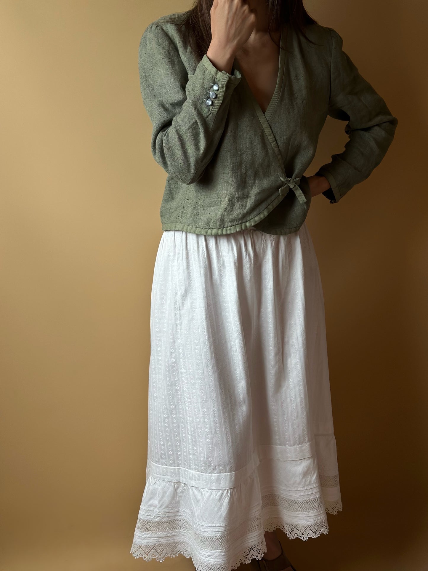 Vintage Valentino Wrap-Up Linen Jacket