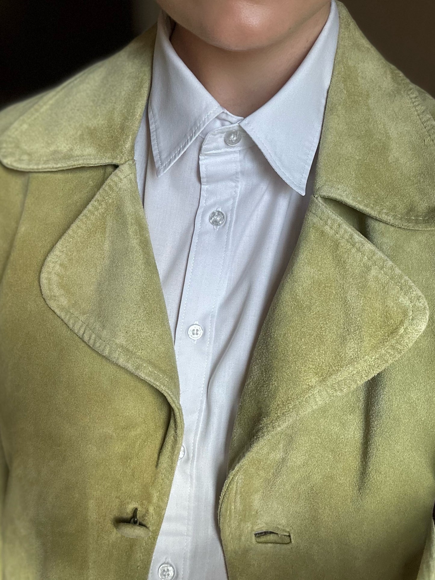 Vintage Pistachio Suede Jacket
