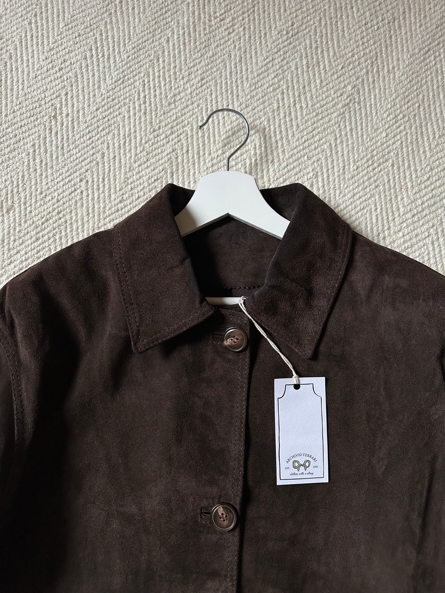 Vintage Chocolate Brown Suede Jacket