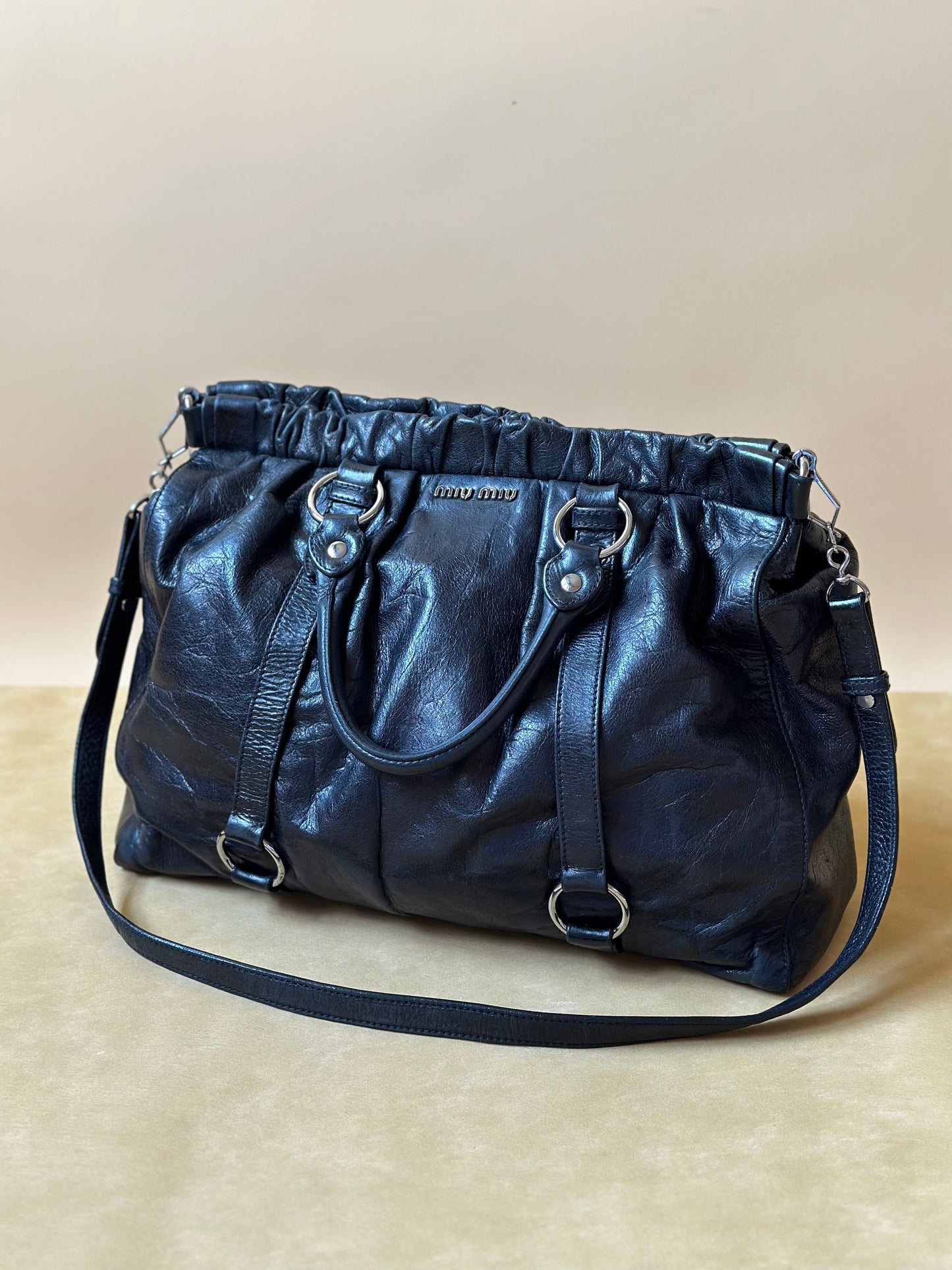 Miu Miu Vitello Lux Shopping Tote