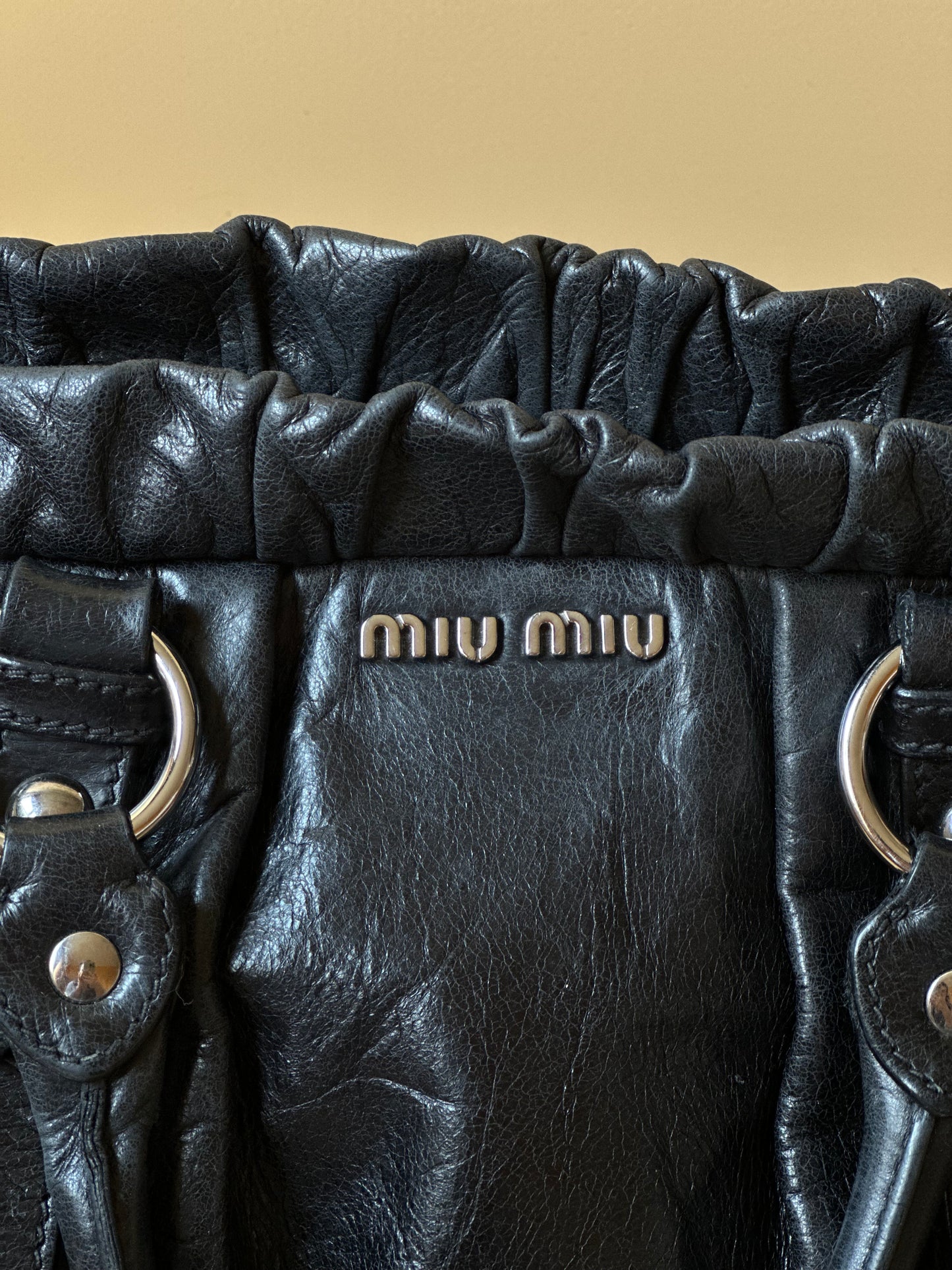 Miu Miu Vitello Lux Shopping Tote