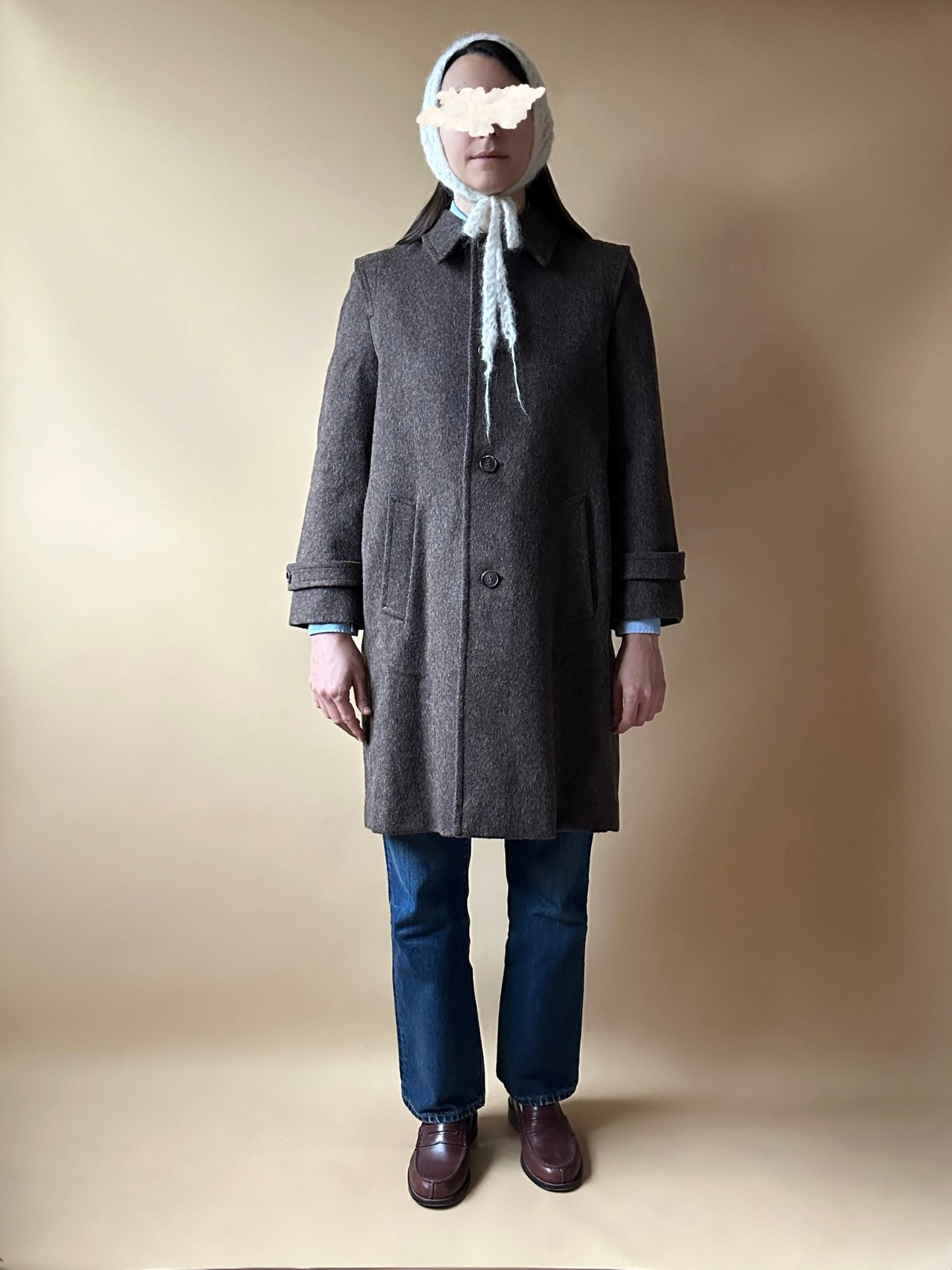 Vintage Brown Short Loden Coat