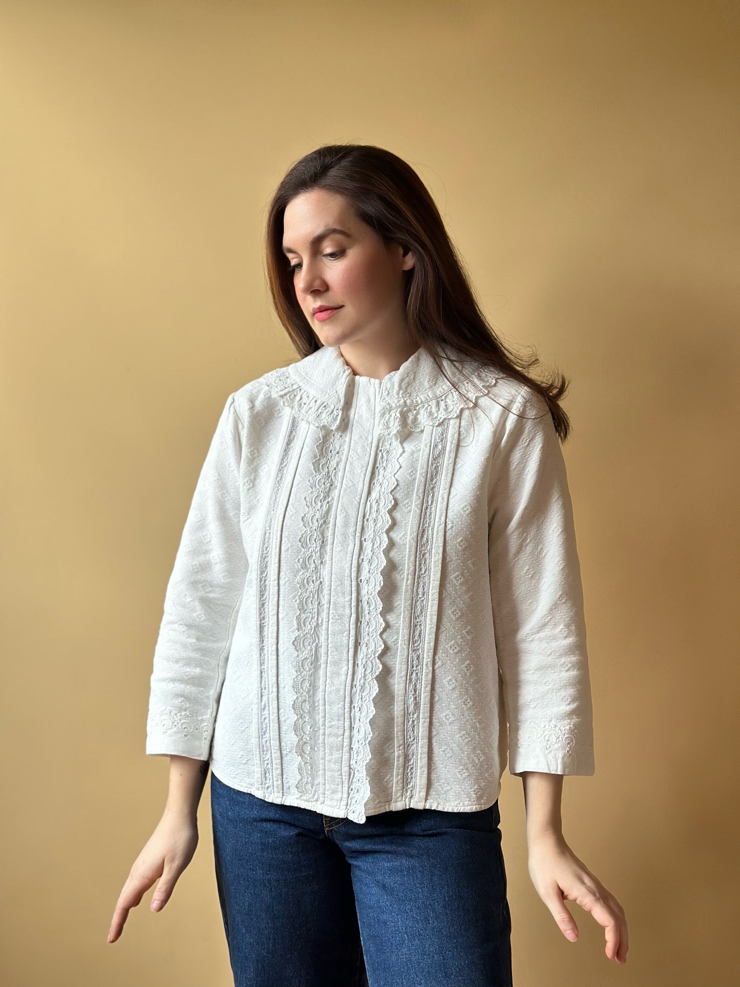Vintage Romantic Antique White Shirt