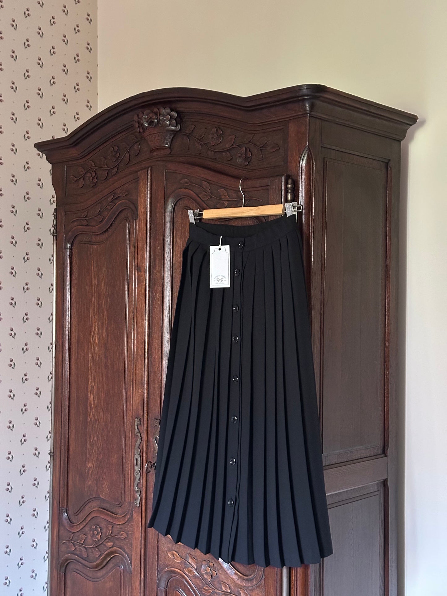 Vintage Midi Navy Blue Skirt