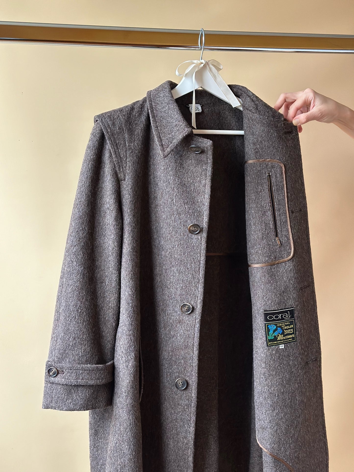 Vintage Brown Short Loden Coat