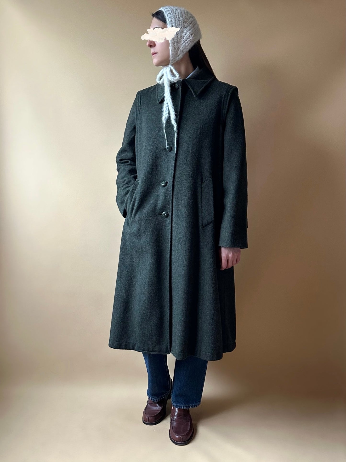 Vintage Green Loden Coat by Marella