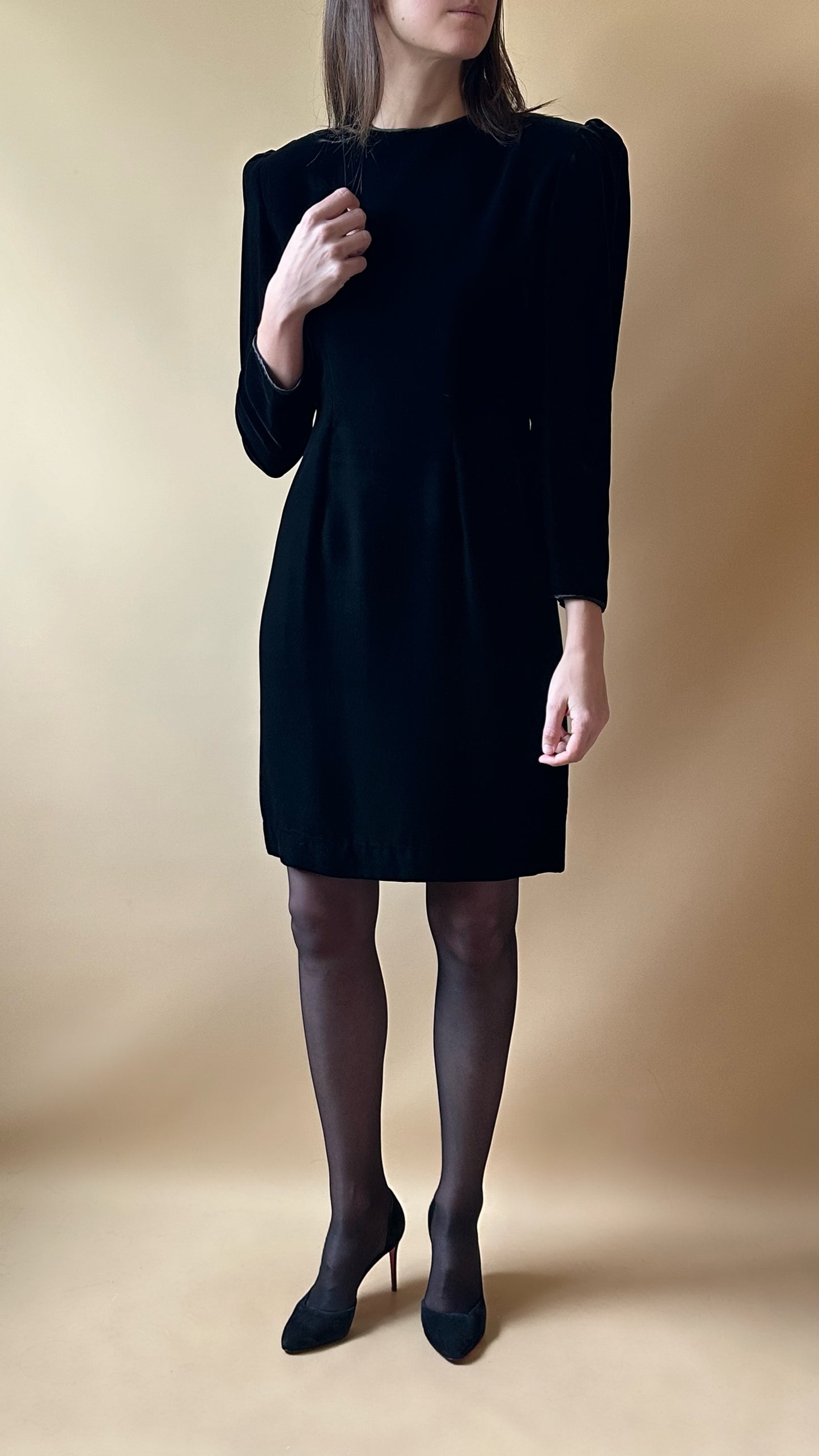 Vintage Black Velvet Dress