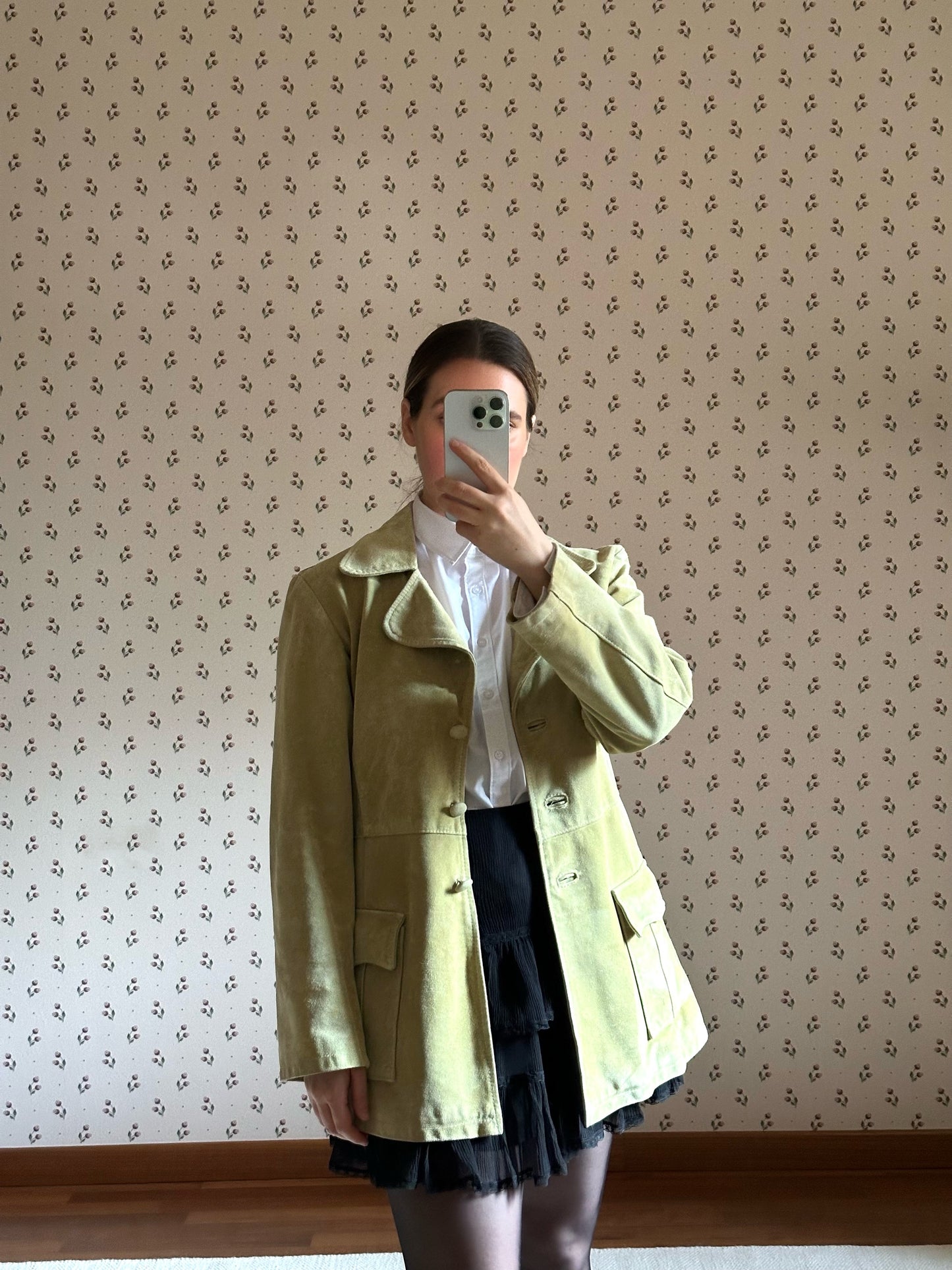Vintage Pistachio Suede Jacket