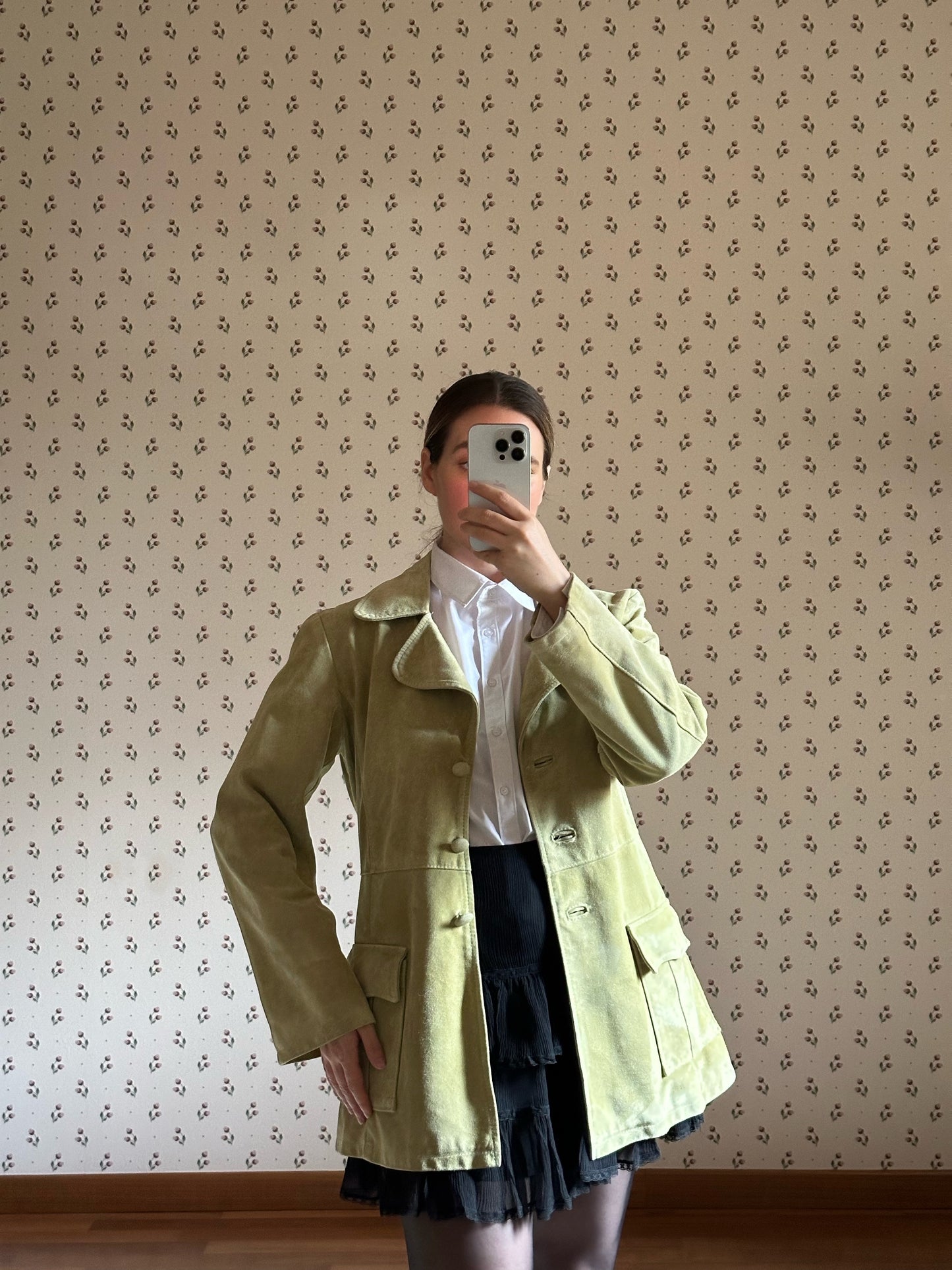 Vintage Pistachio Suede Jacket