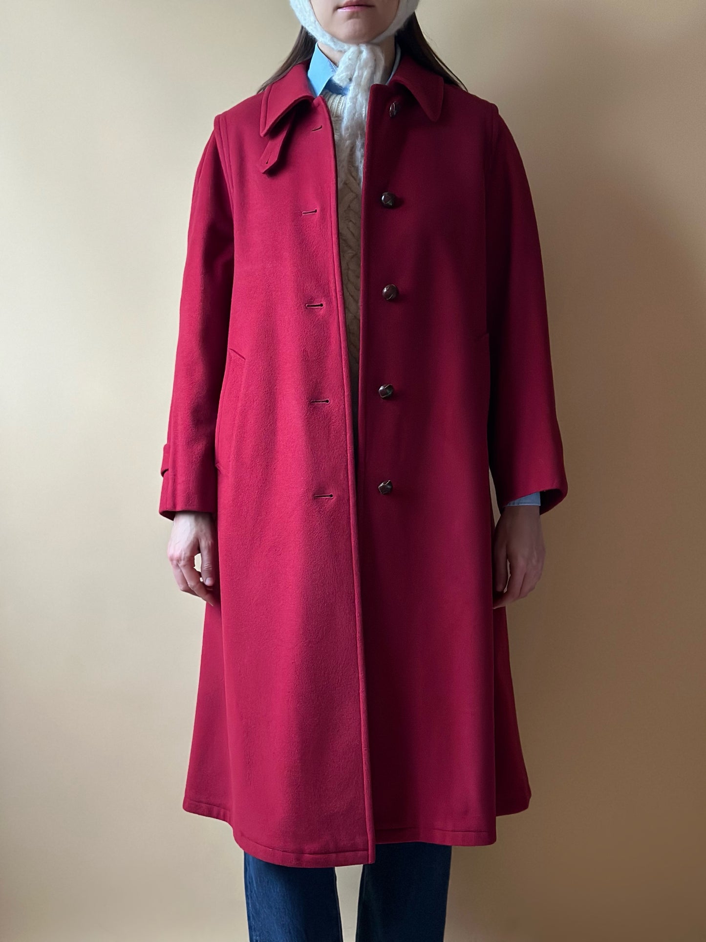 Vintage Red Loden Coat