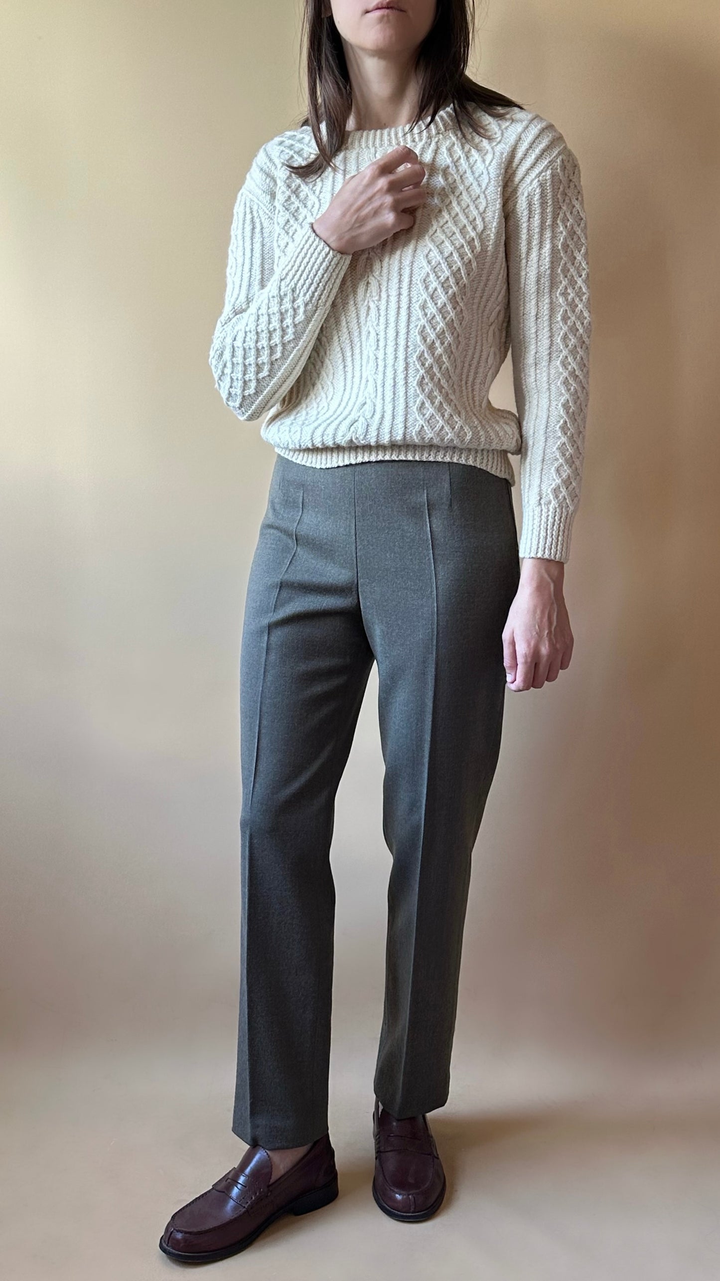 Vintage Elizabeth Ascot Sage Green Trousers