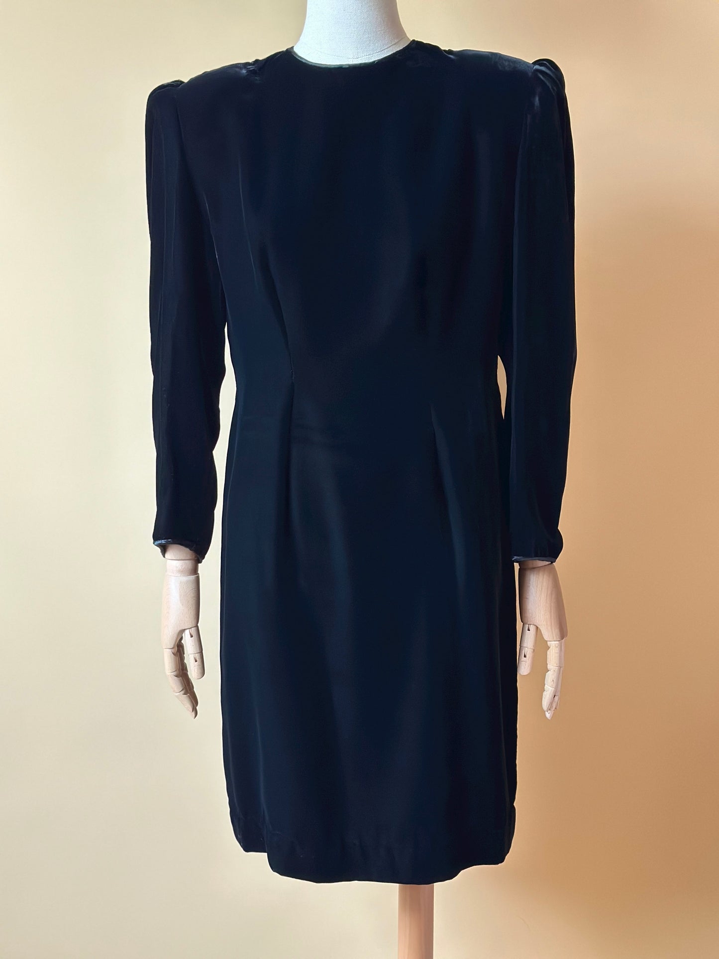 Vintage Black Velvet Dress