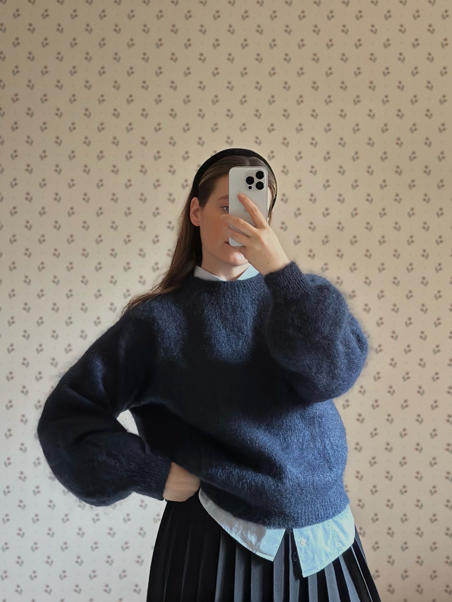 Mohair Navy Blue Sweater