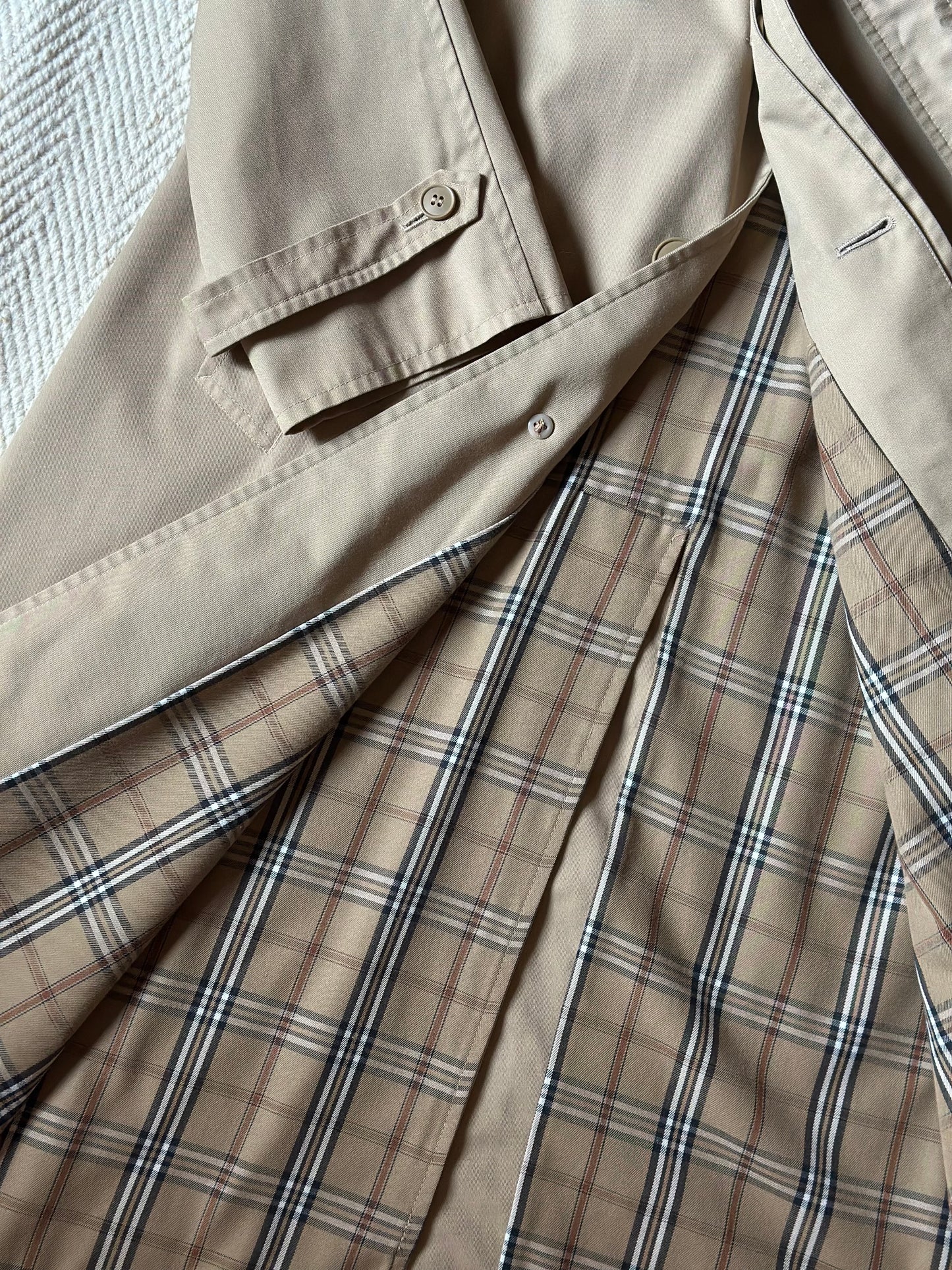 Vintage Beige Belted Trench Coat
