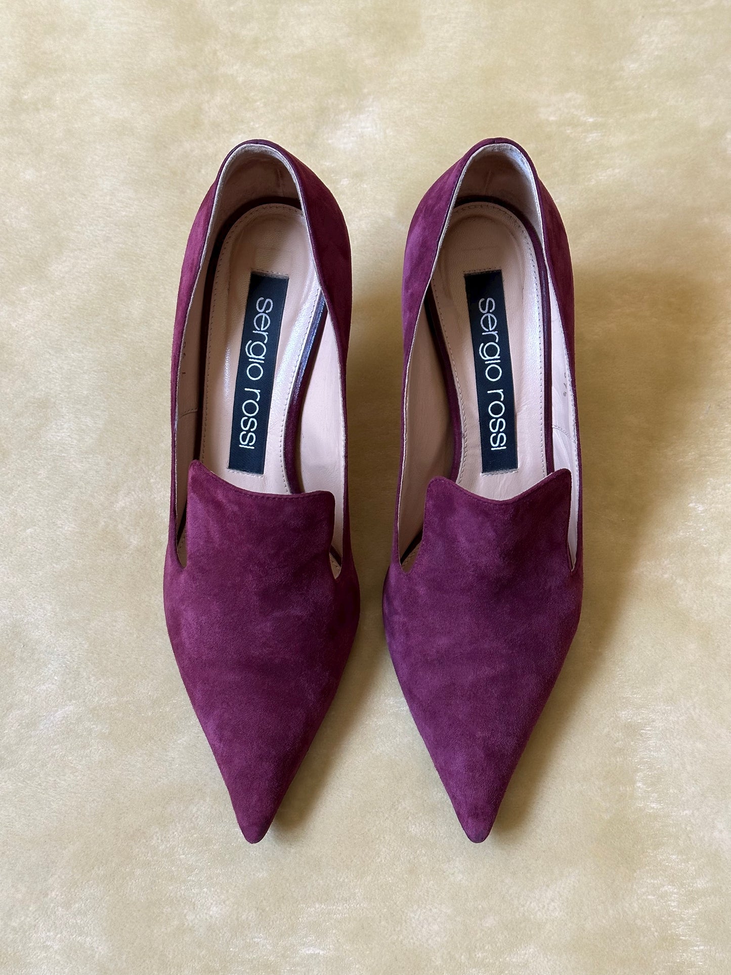 Vintage Sergio Rossi Suede Purple Pumps