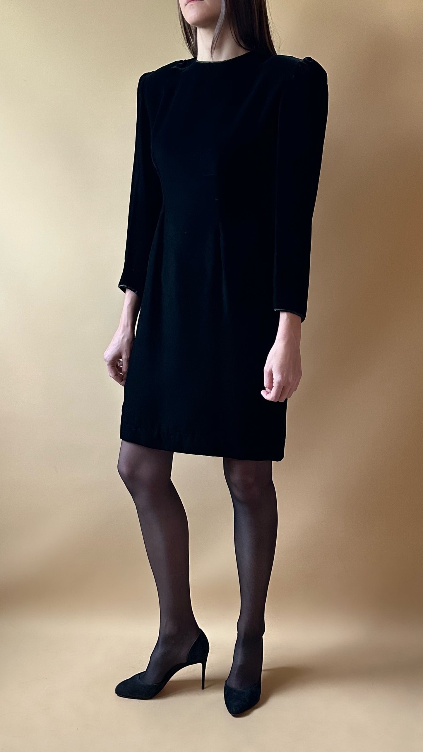 Vintage Black Velvet Dress