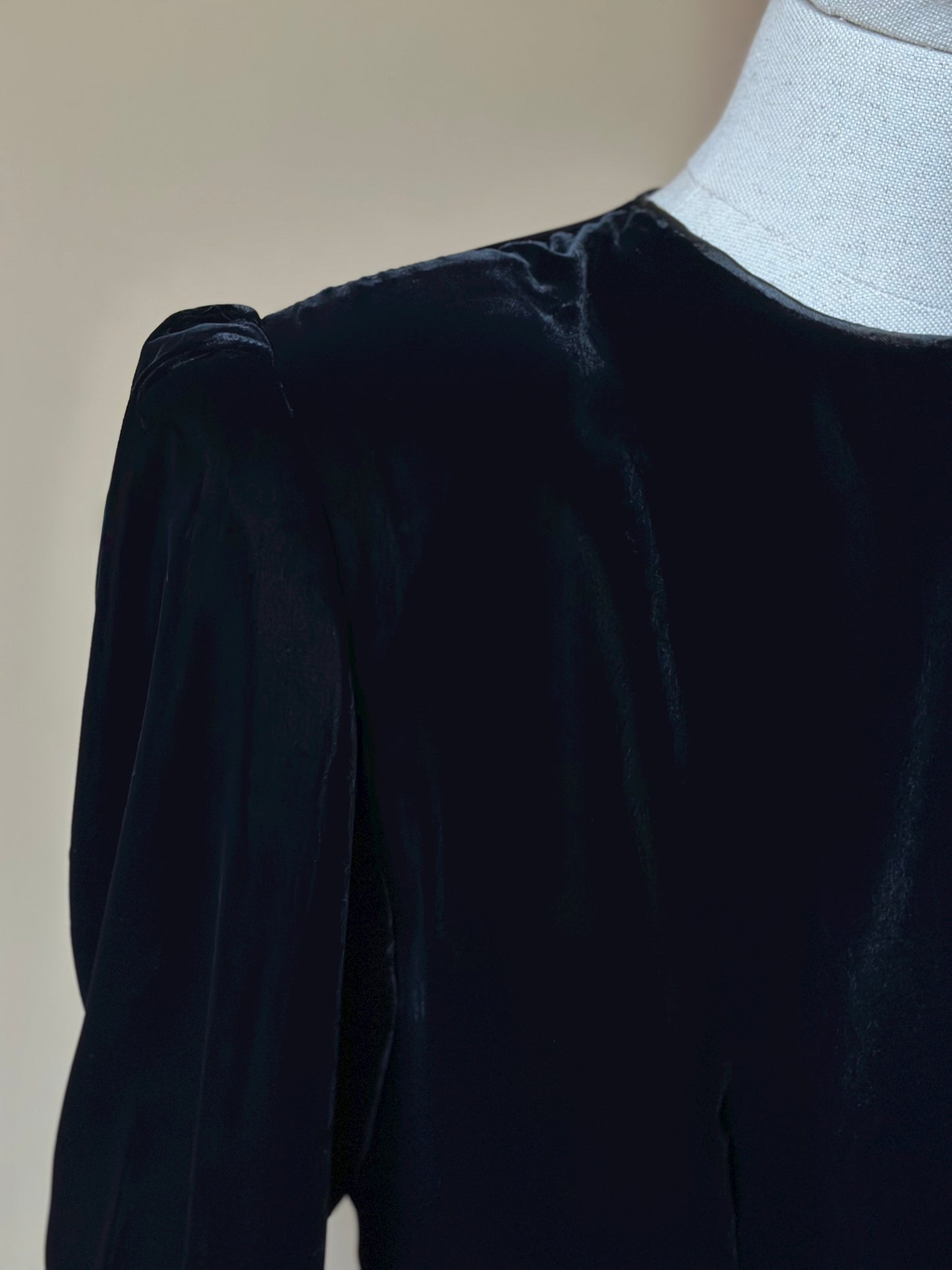 Vintage Black Velvet Dress