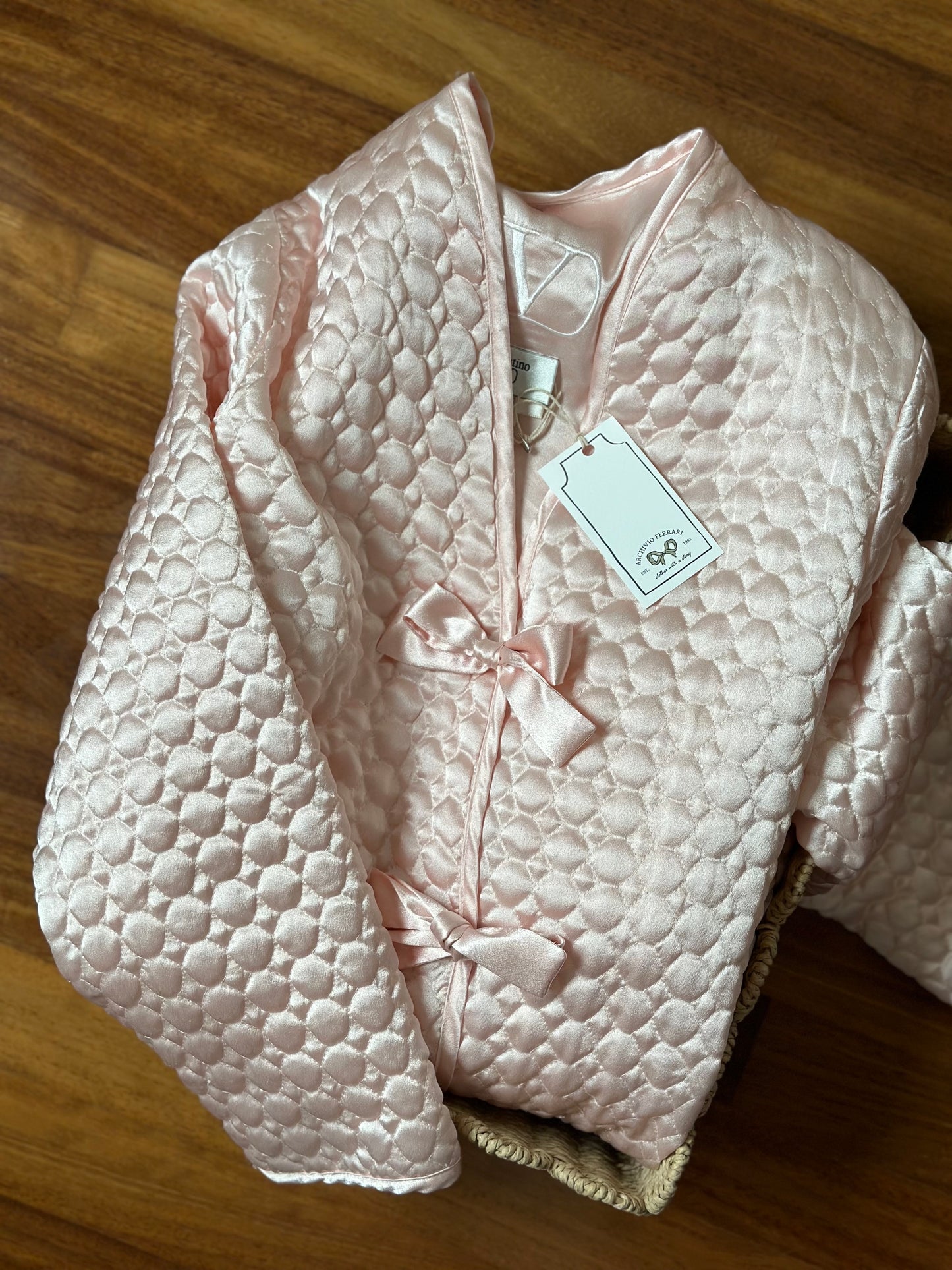 Vintage Valentino Quilted Pink Dressing Gown