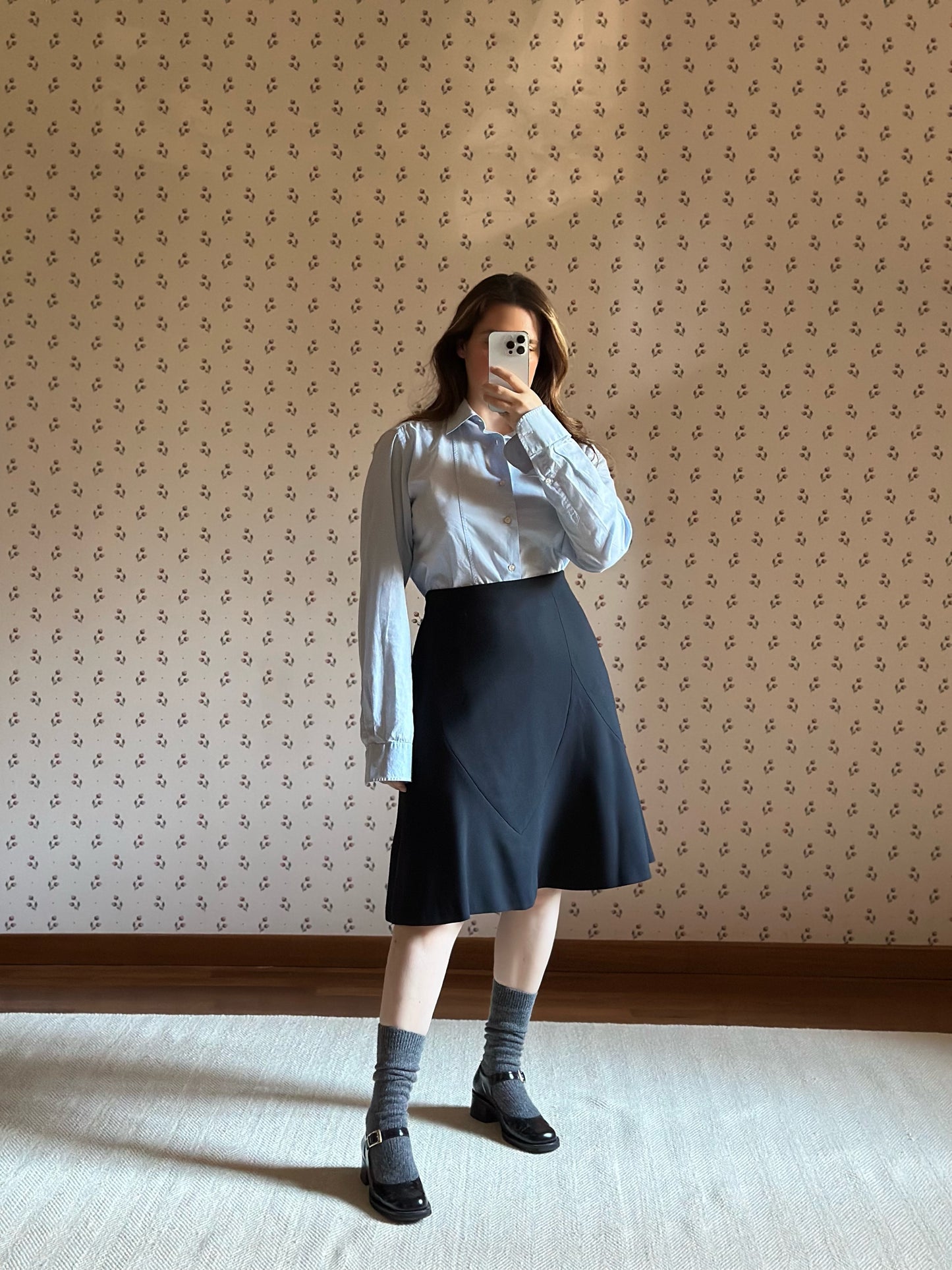 Vintage Burberry Blue Skirt