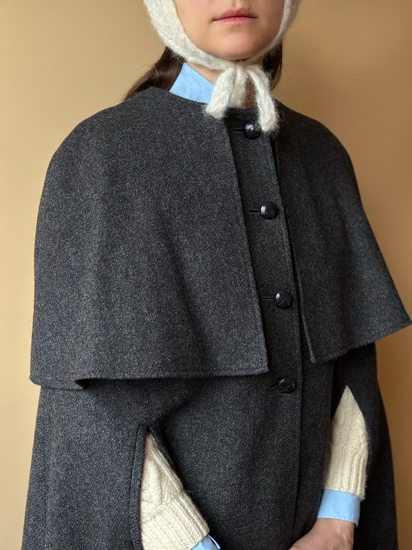 Vintage Gray Cape Loden Coat