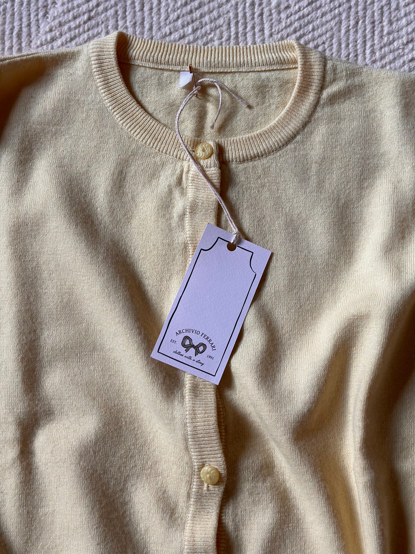 Butter Yellow Wool Cardigan