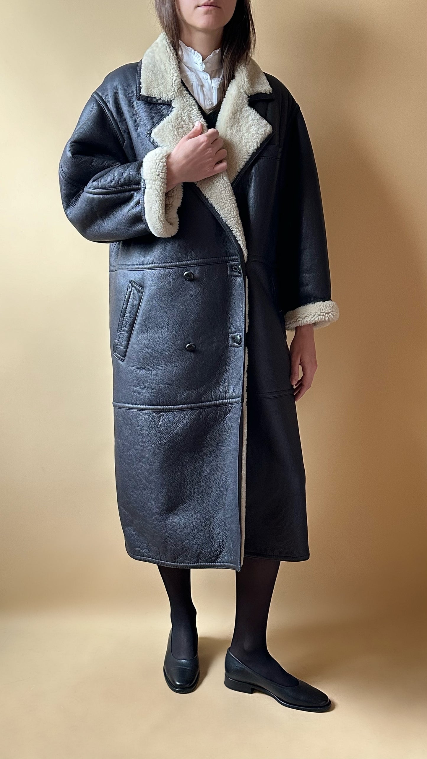Vintage Max Mara Long Shearling Coat