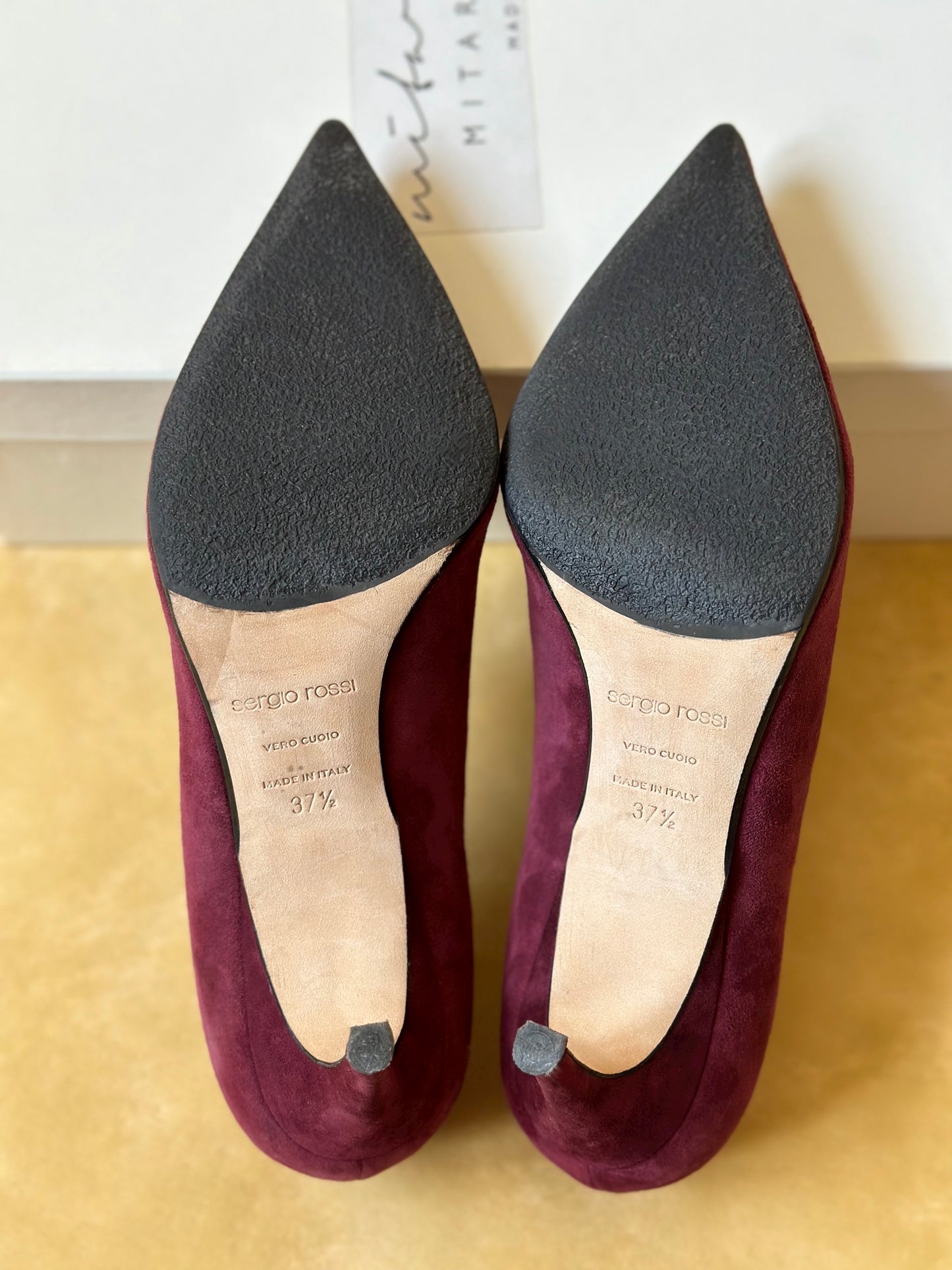 Vintage Sergio Rossi Suede Purple Pumps