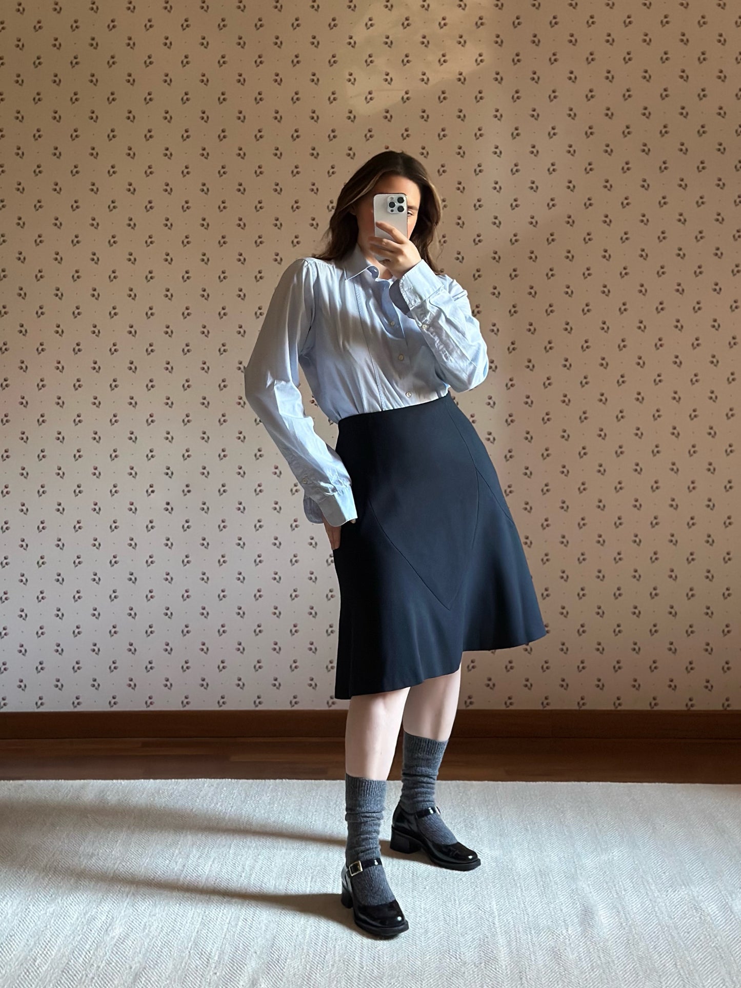 Vintage Burberry Blue Skirt