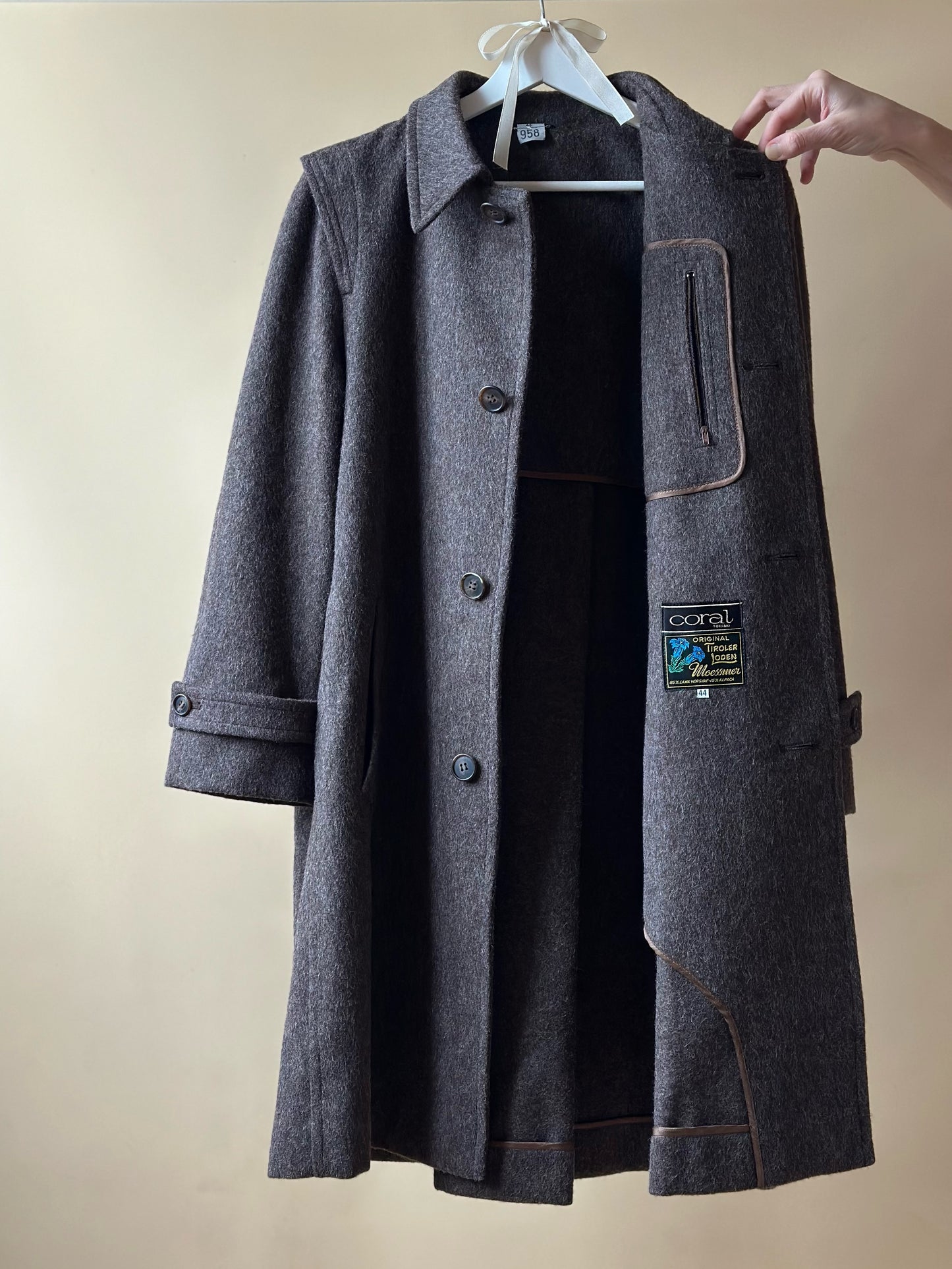 Vintage Brown Short Loden Coat
