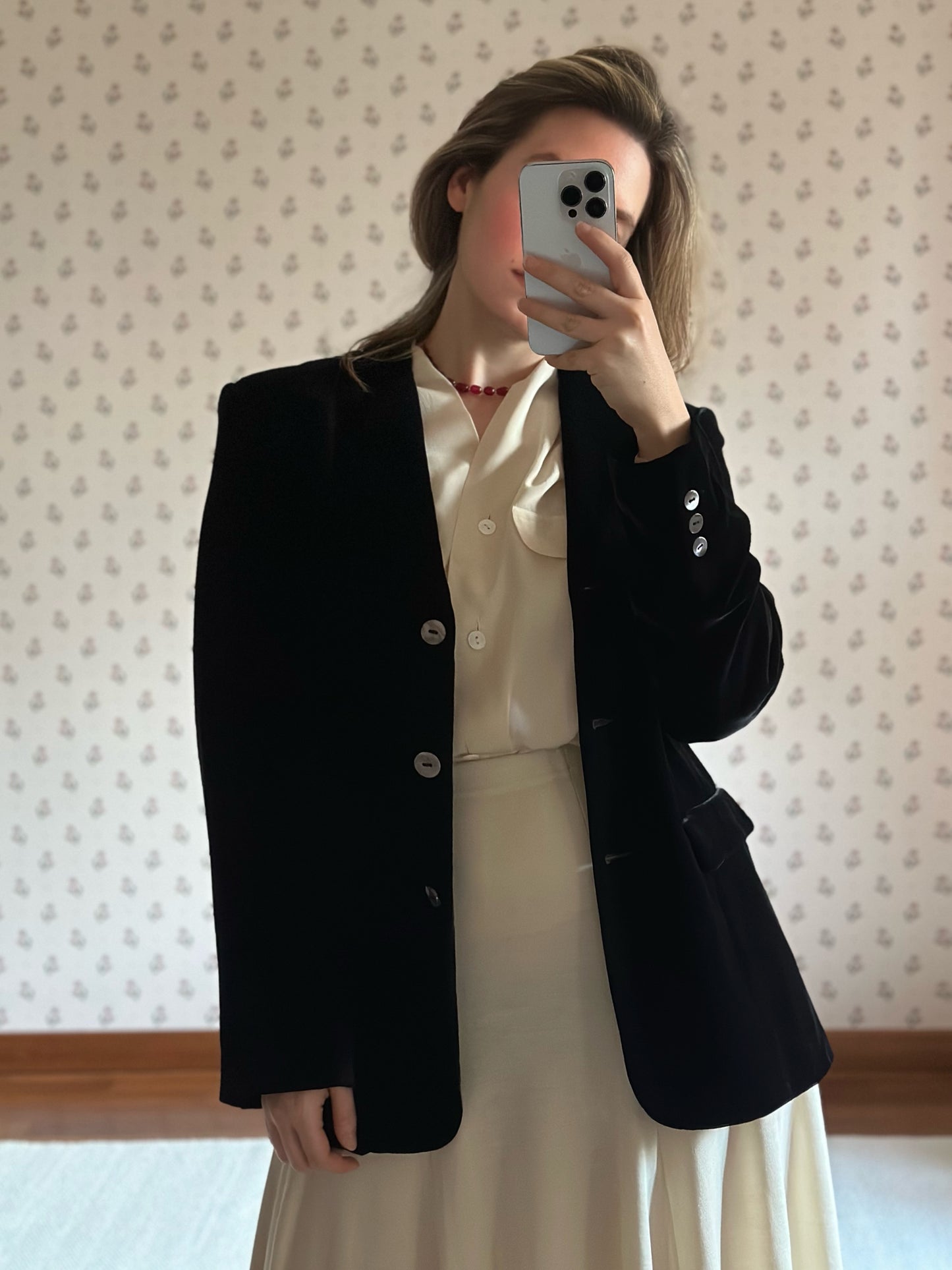Black Silk Velvet Blazer