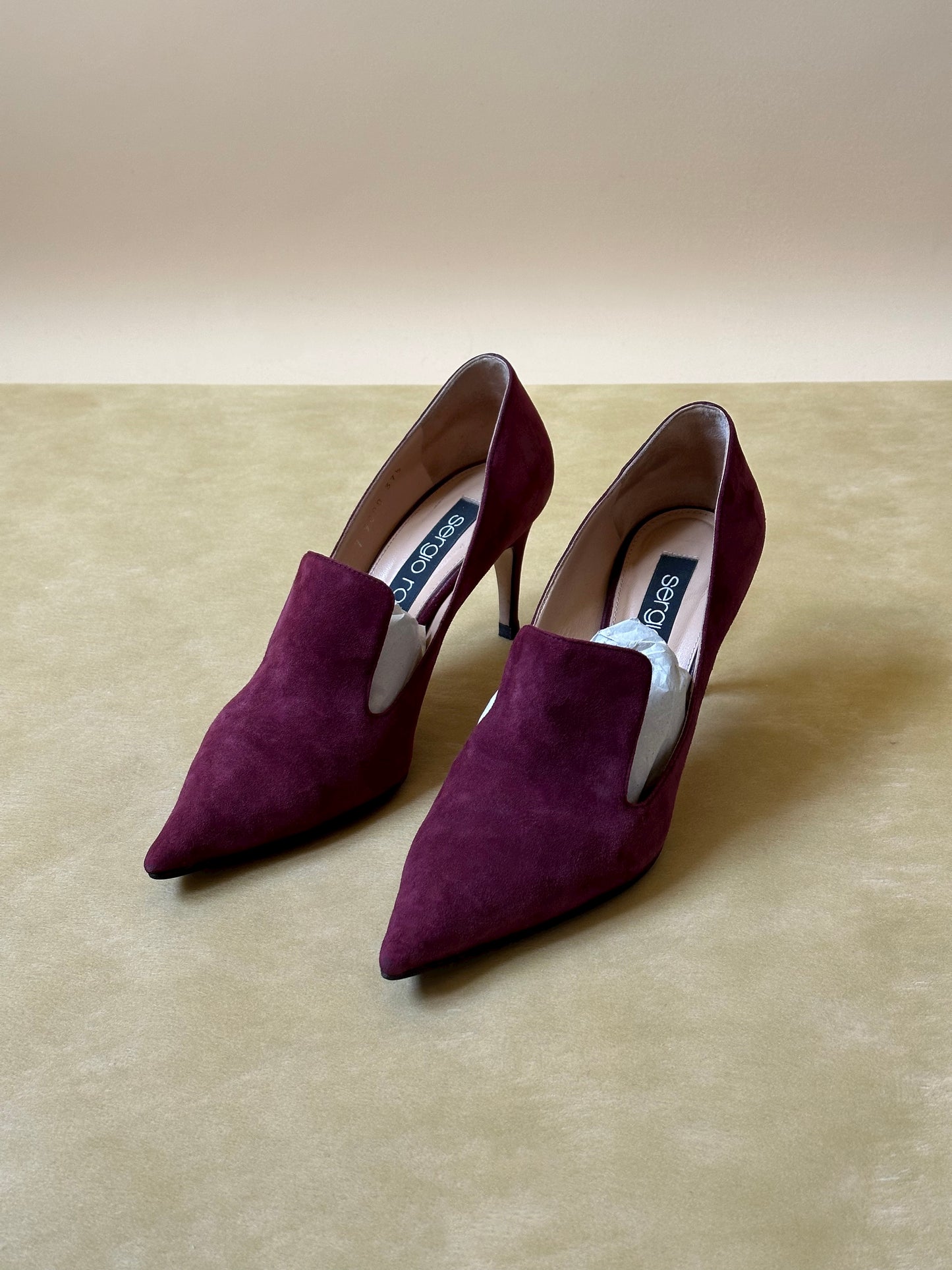 Vintage Sergio Rossi Suede Purple Pumps