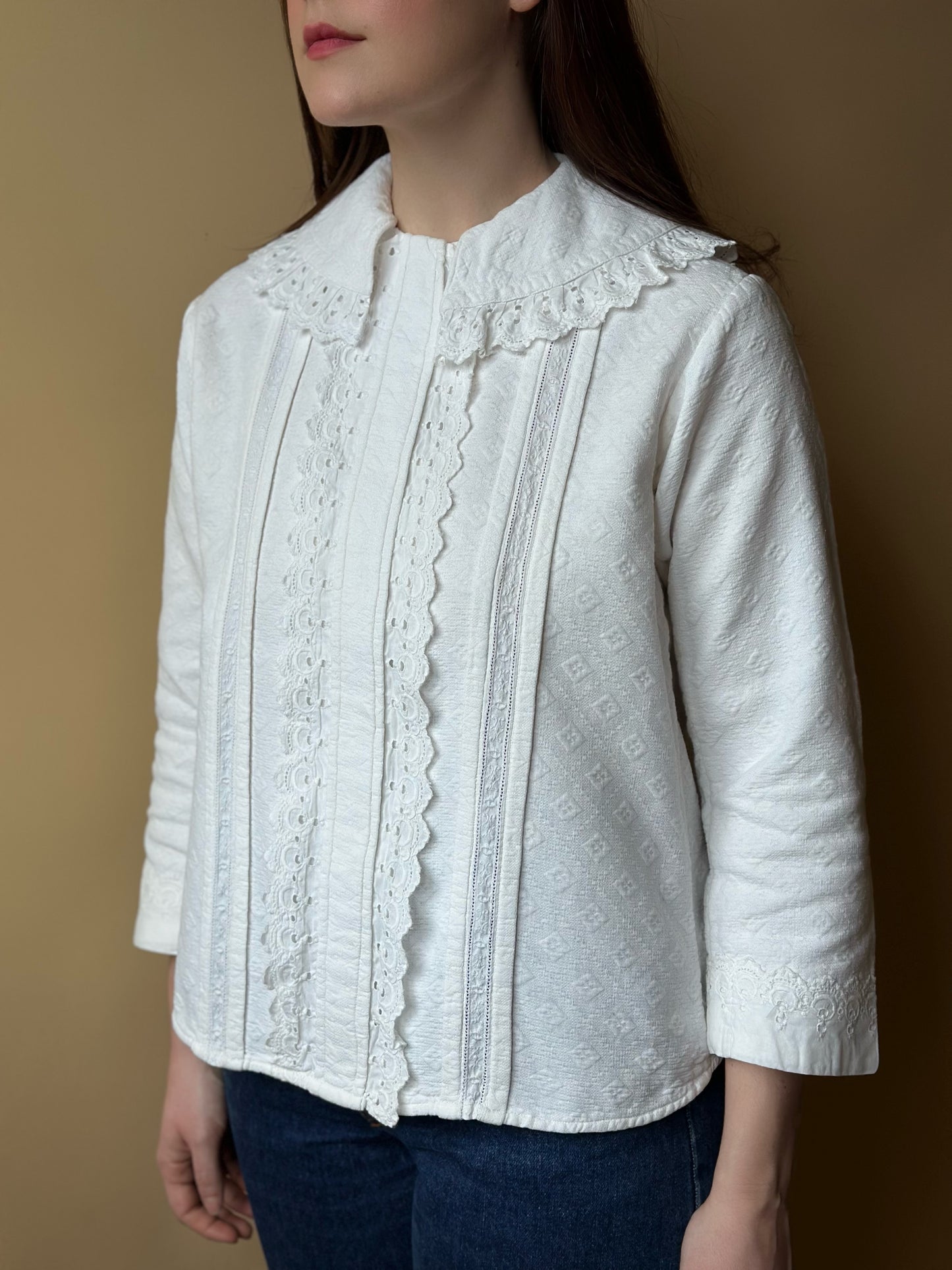 Vintage Romantic Antique White Shirt
