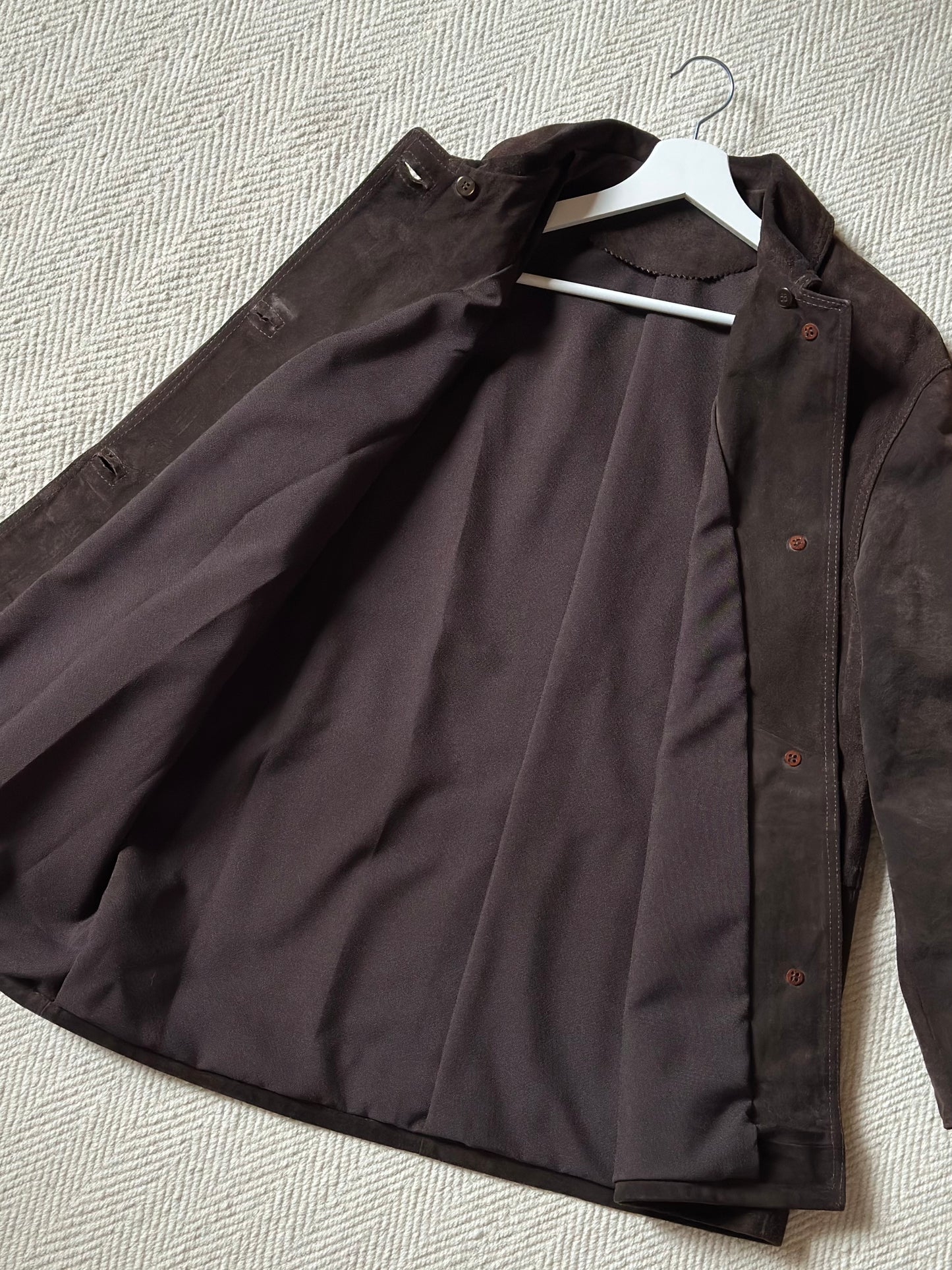 Vintage Chocolate Brown Suede Jacket