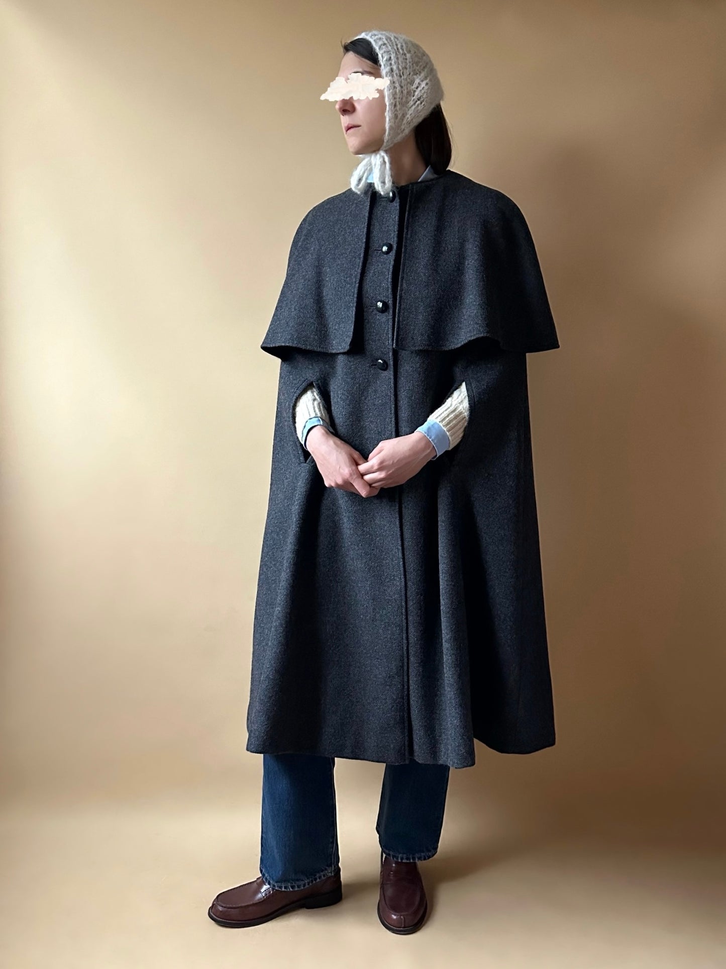 Vintage Gray Cape Loden Coat