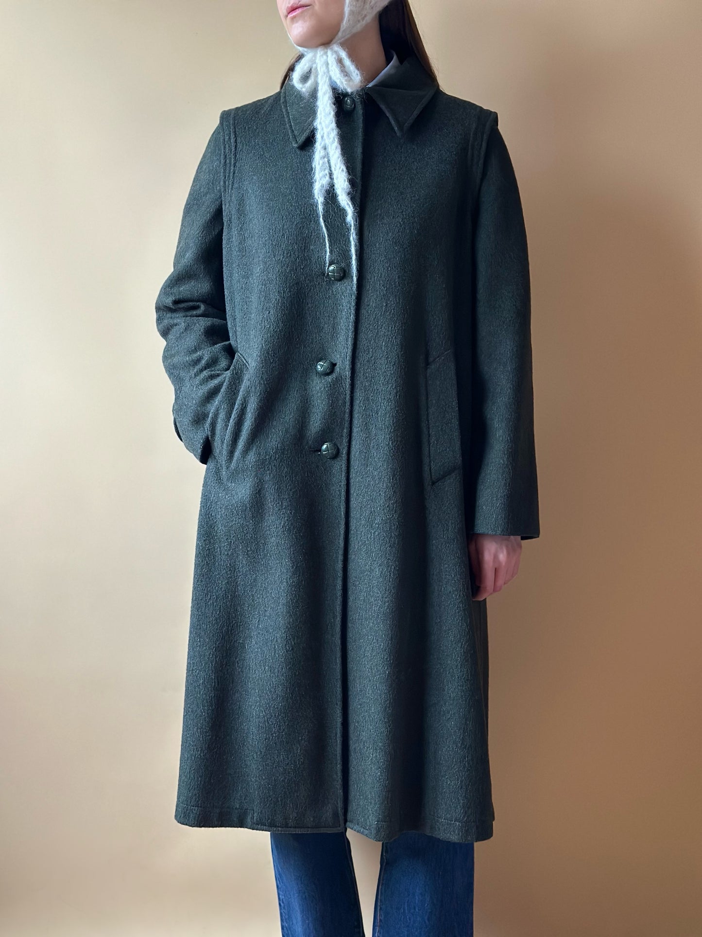 Vintage Green Loden Coat by Marella