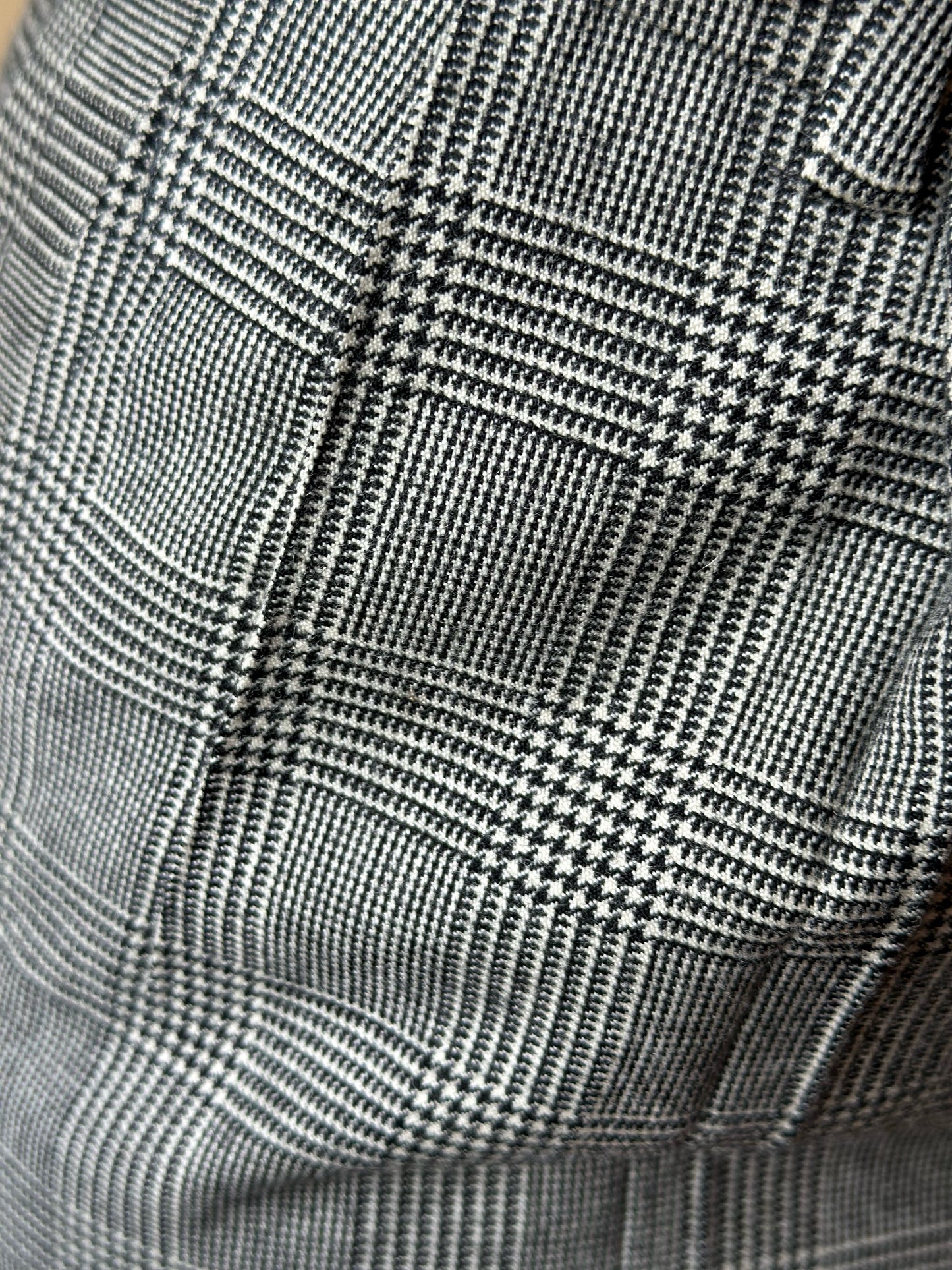 Vintage Black & White Checkered Wool Trousers