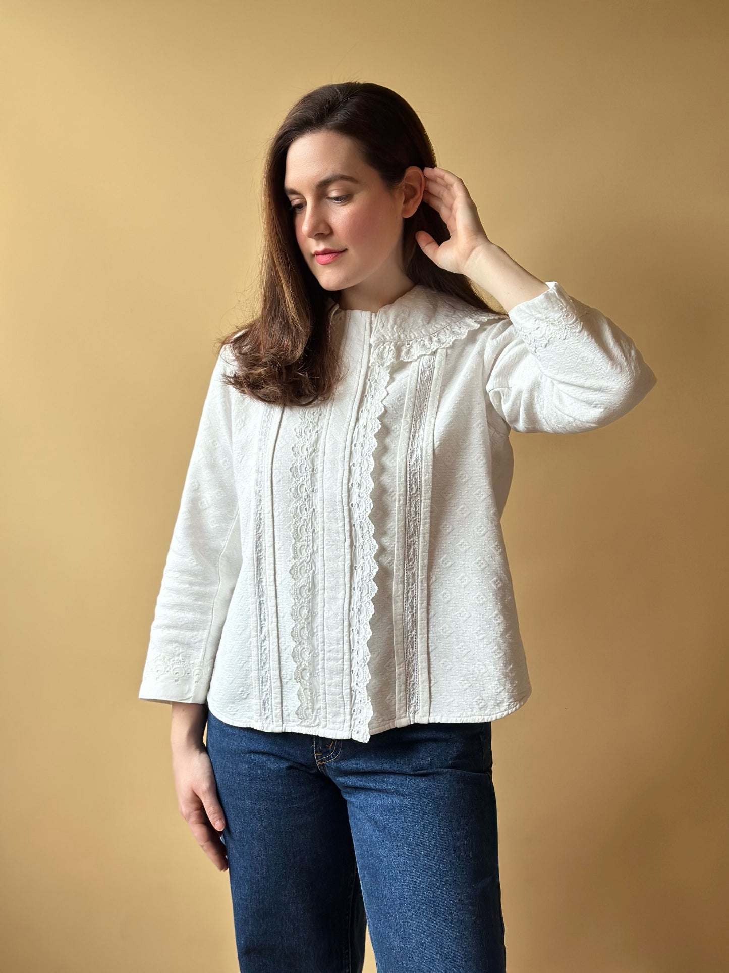 Vintage Romantic Antique White Shirt