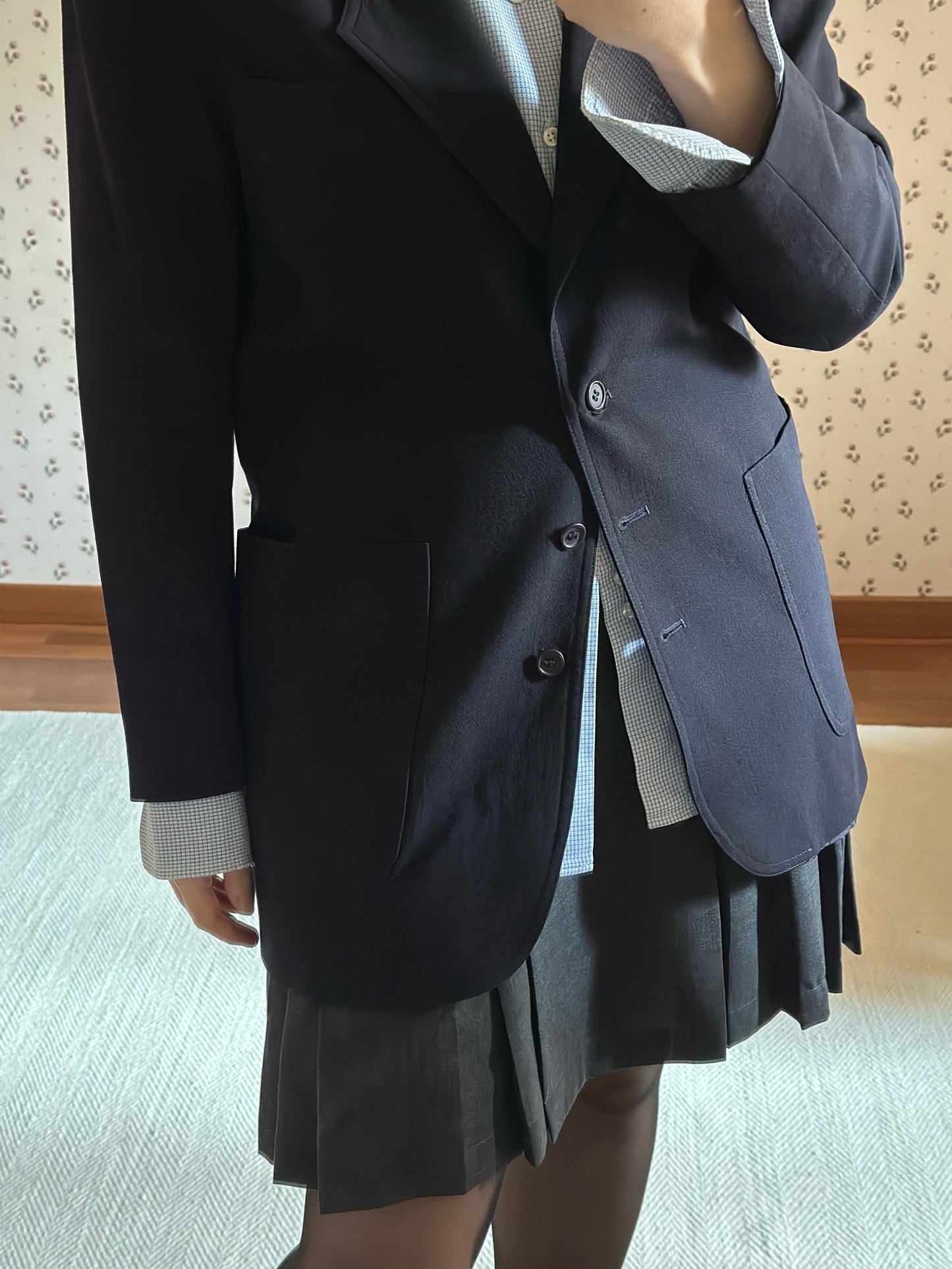 Vintage Blue Wool Blazer