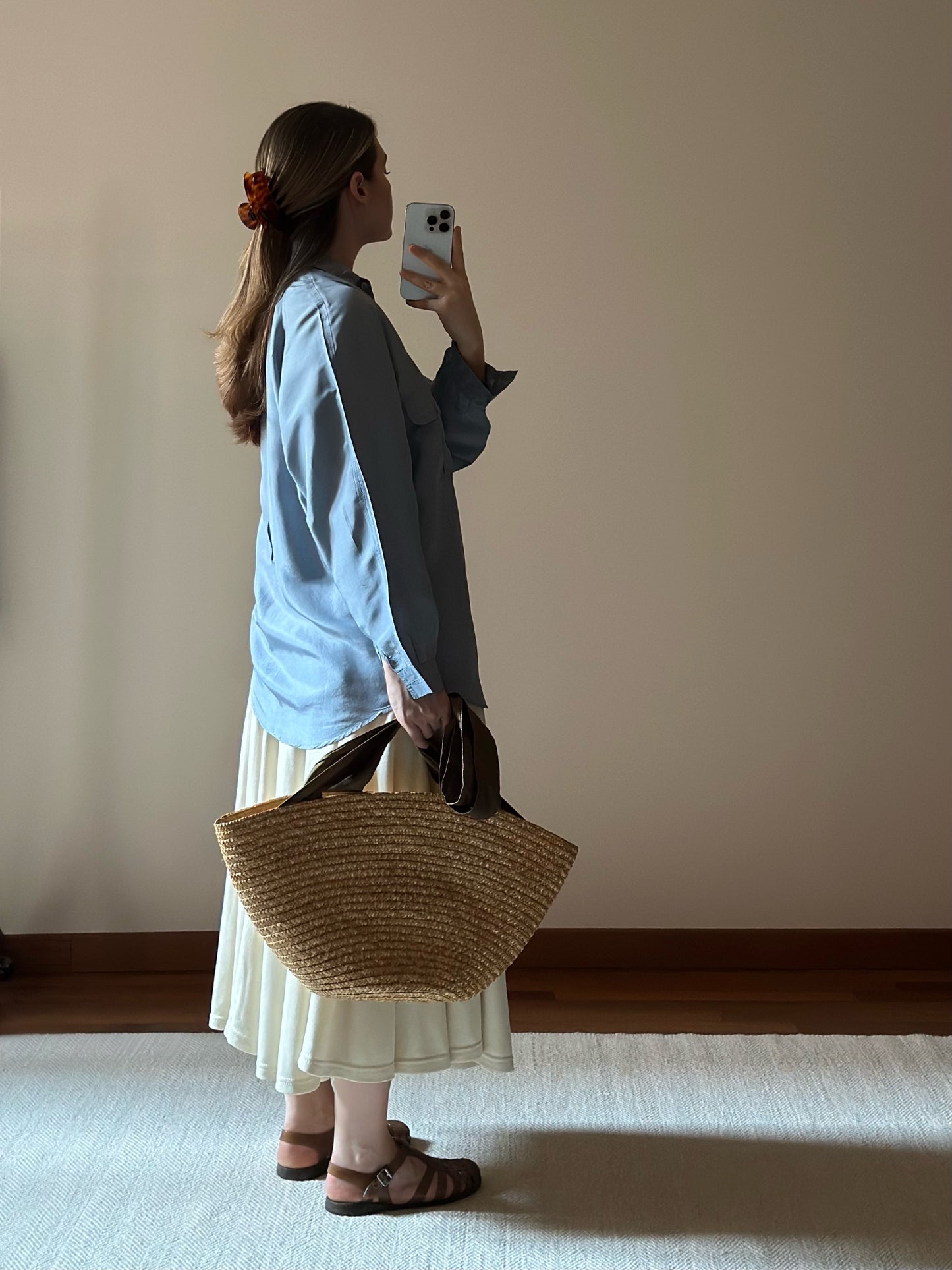 100% Silk Powder Bluse Shirt