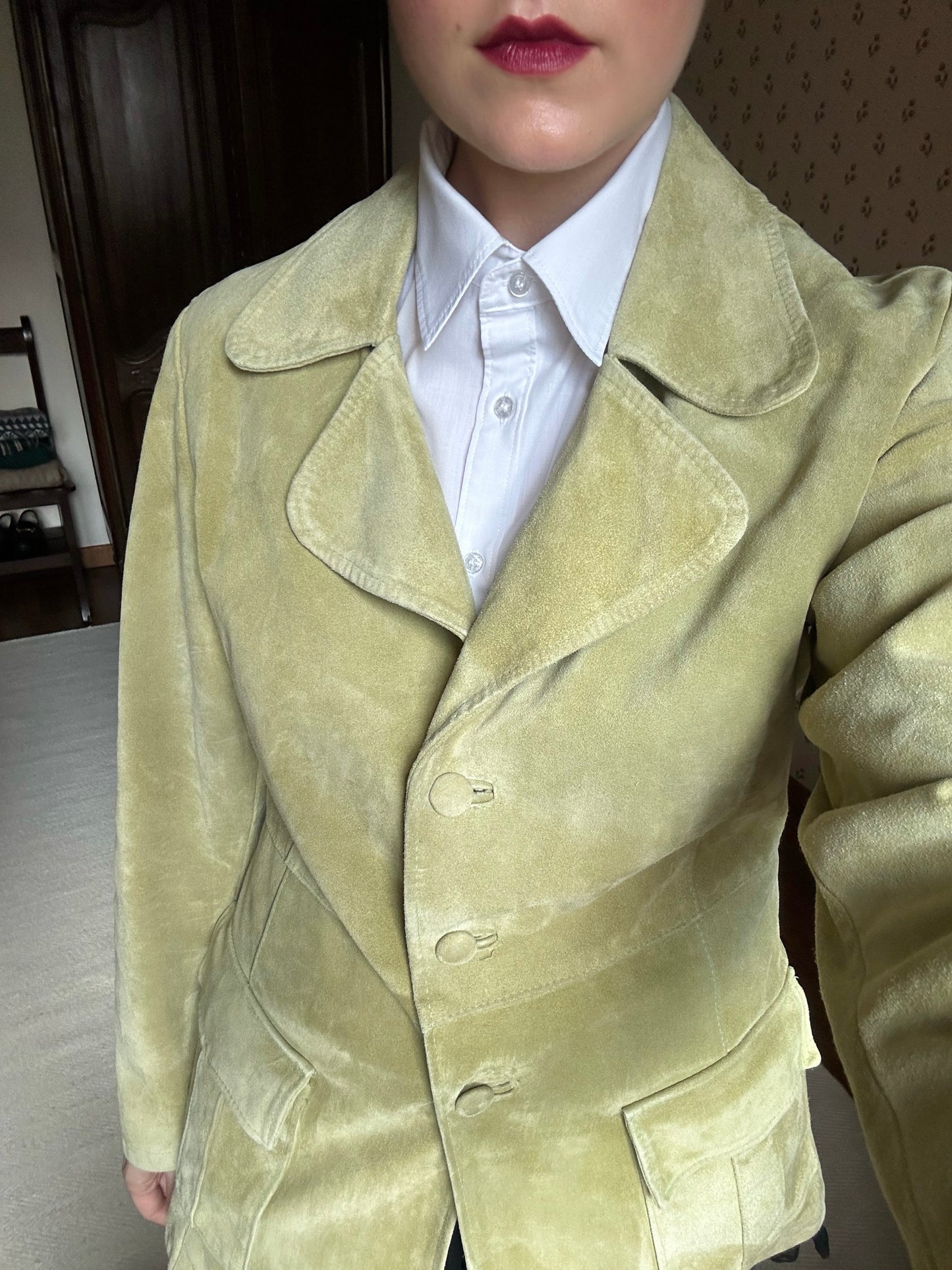 Vintage Pistachio Suede Jacket