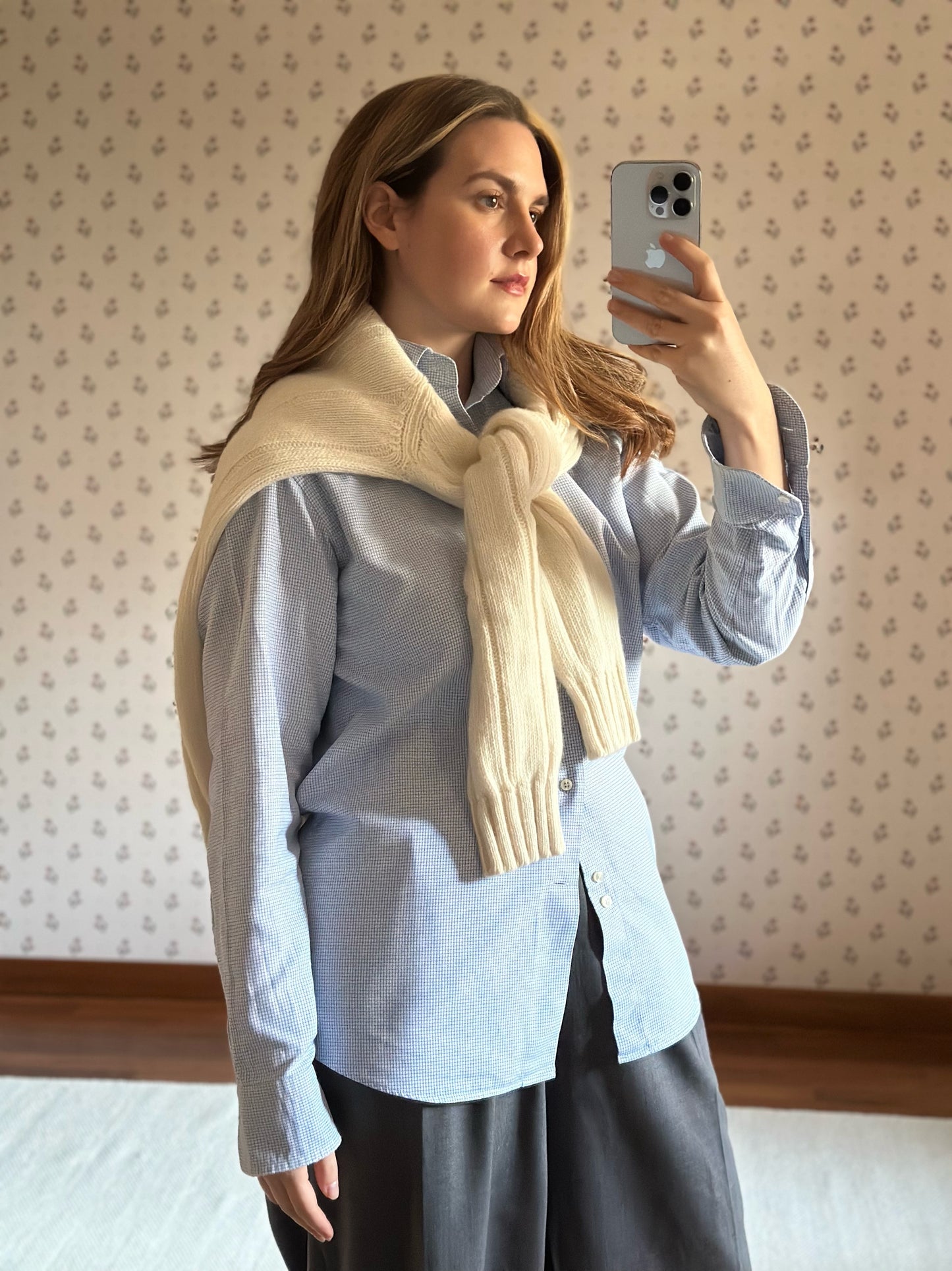 Vintage Wool & Angora Milk White Maxi Cardigan