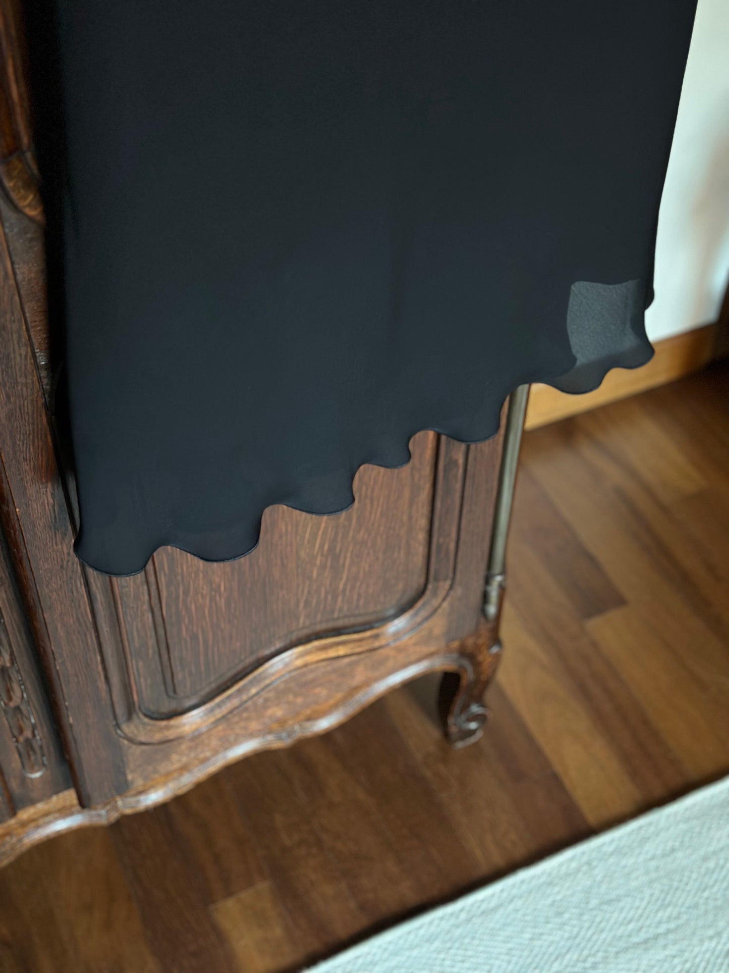 Vintage Black Longuette Satin Skirt