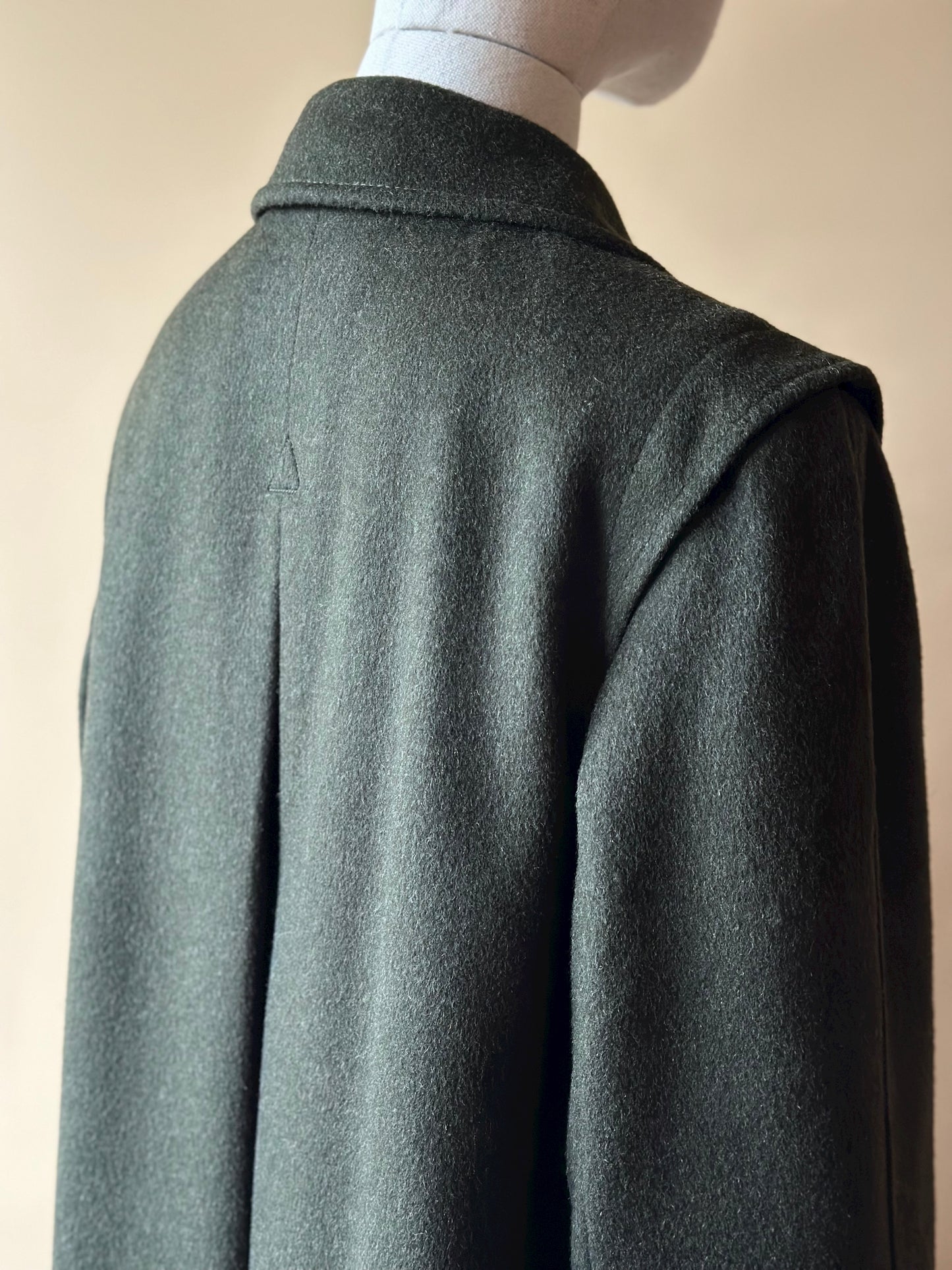 Vintage Green Loden With Tartan Lining