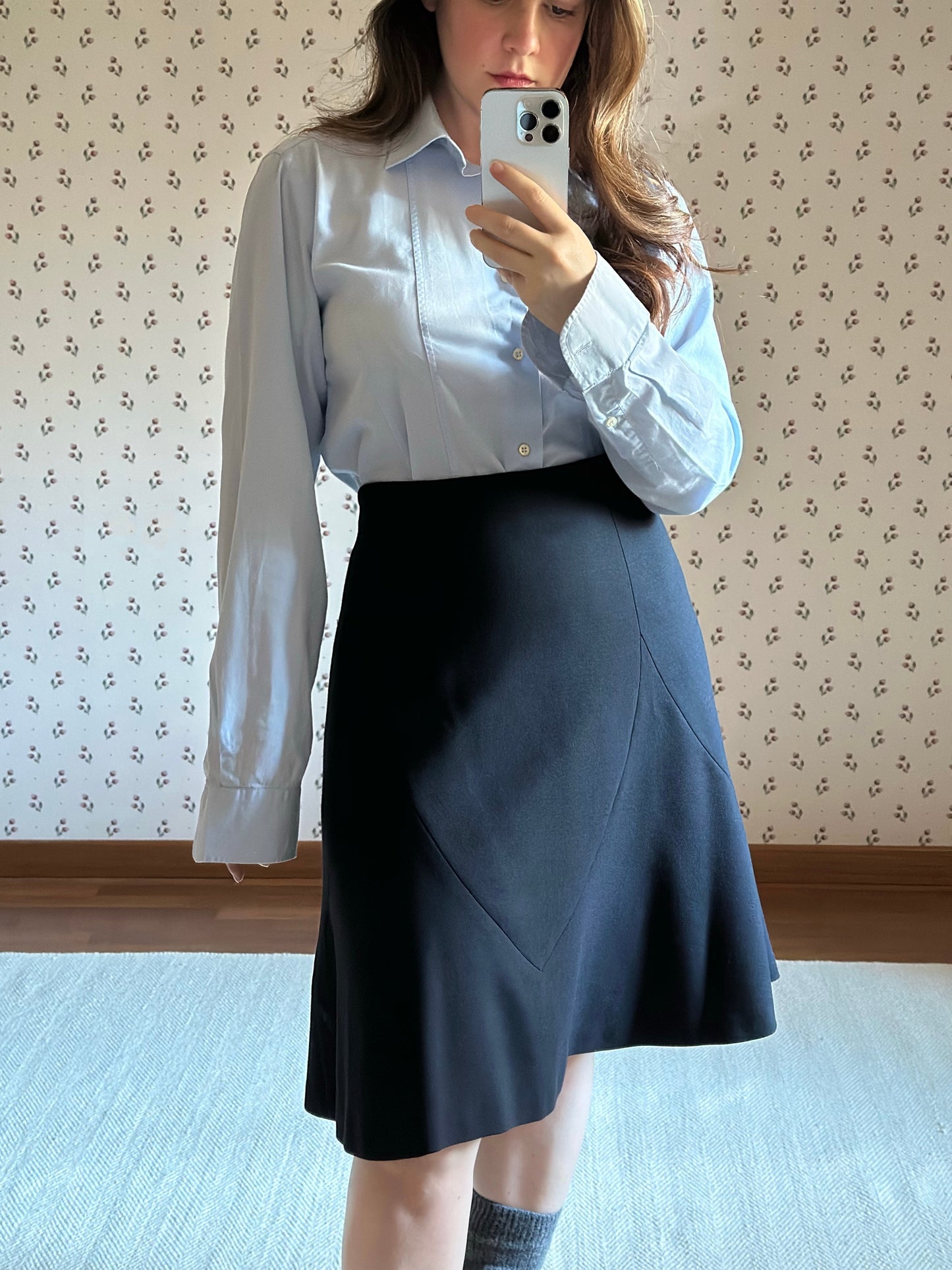 Vintage Burberry Blue Skirt