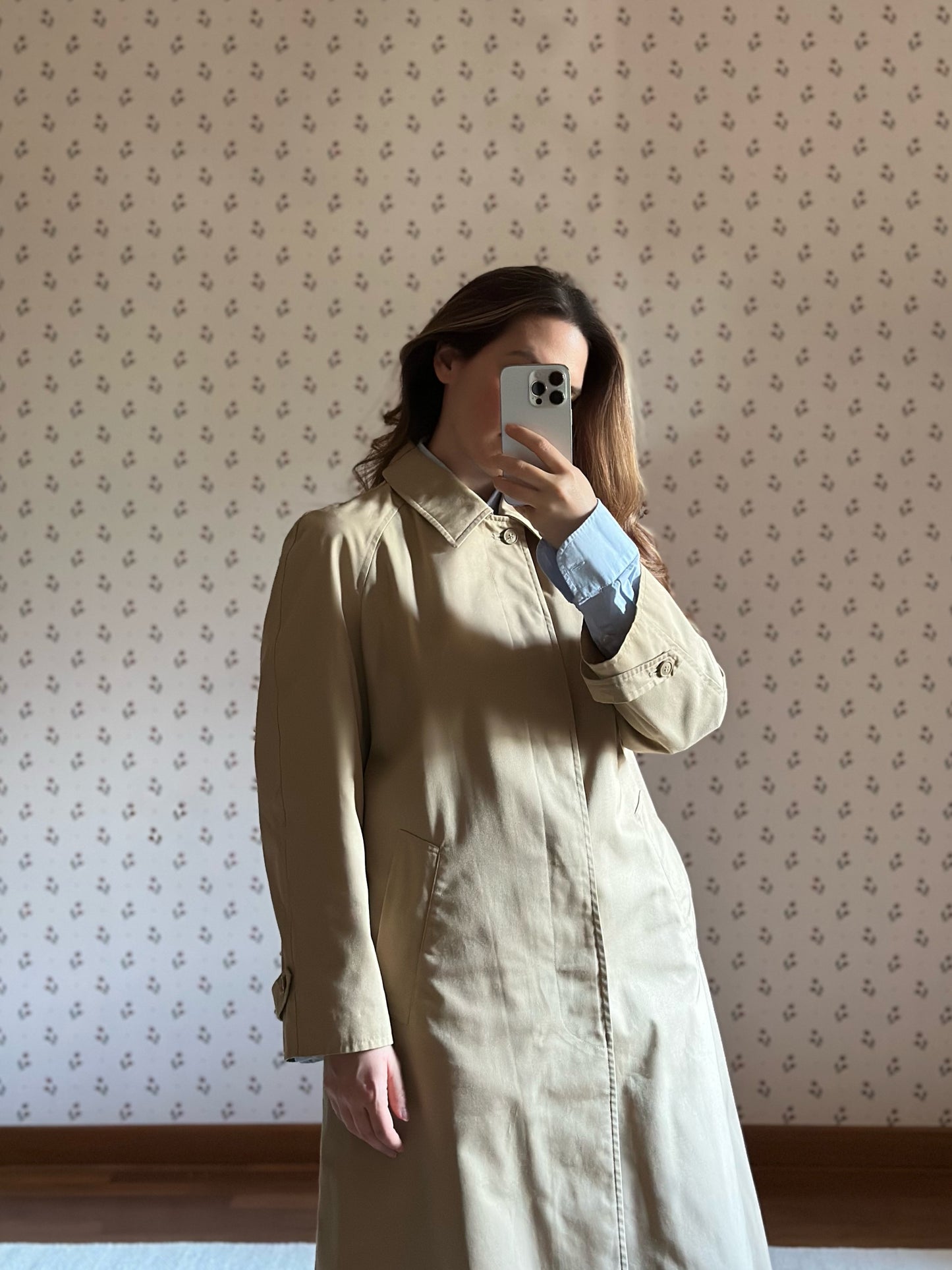 Vintage Beige Belted Trench Coat